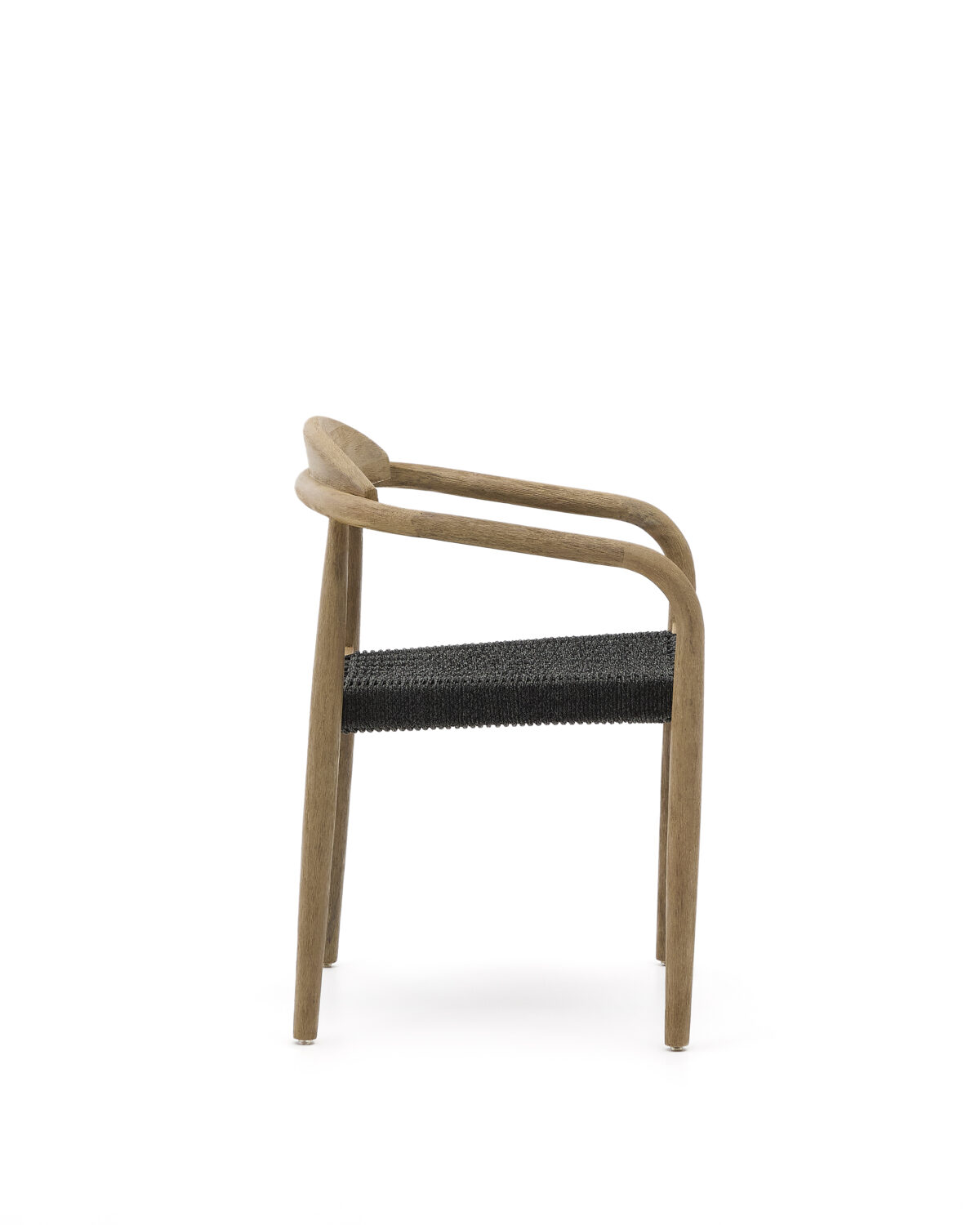 Kave Home Nina stapelbare stoel van massief acaciahout en zwart touw FSC 100% - Afbeelding 8