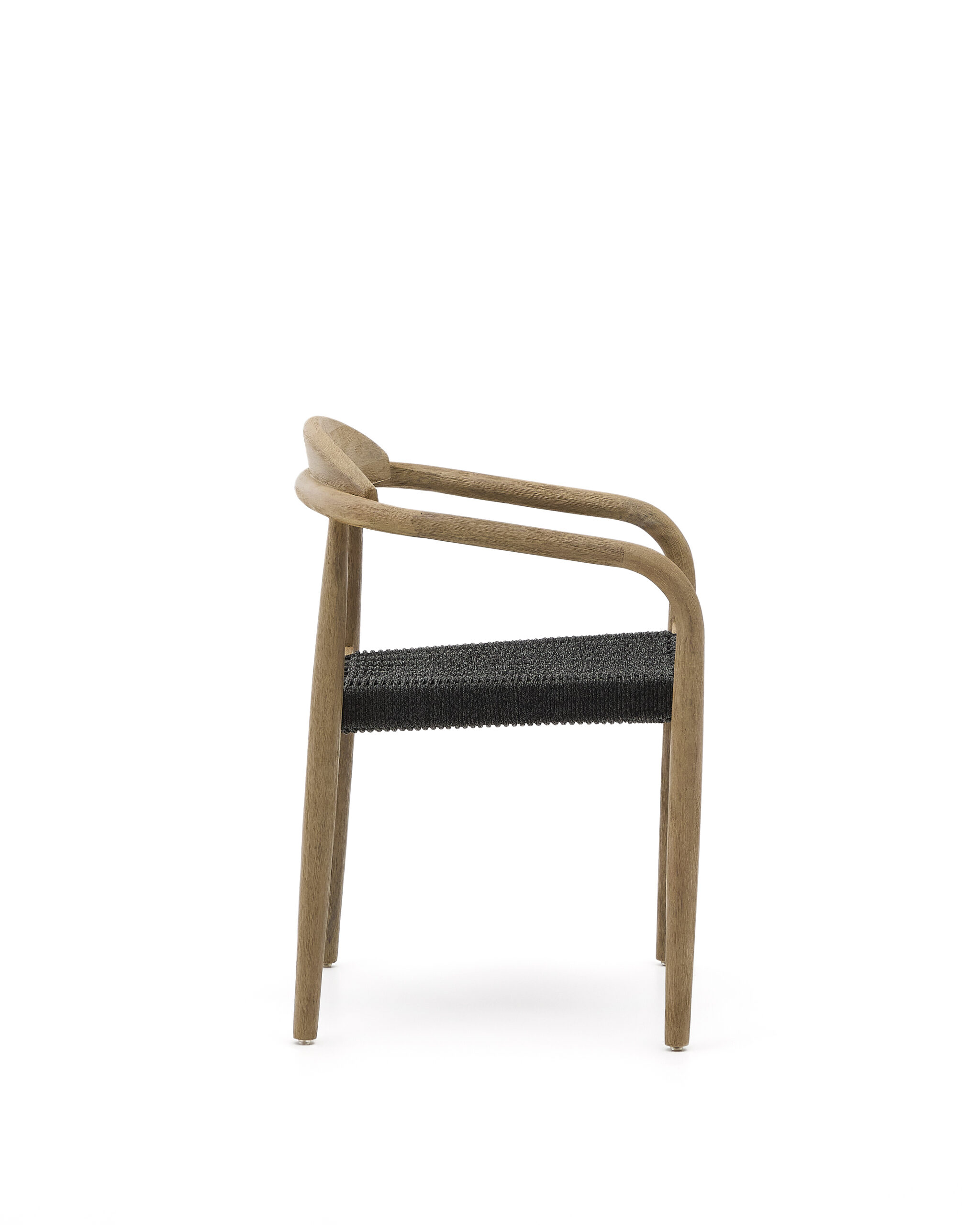 Kave Home Nina stapelbare stoel van massief acaciahout en zwart touw FSC 100% - Afbeelding 8