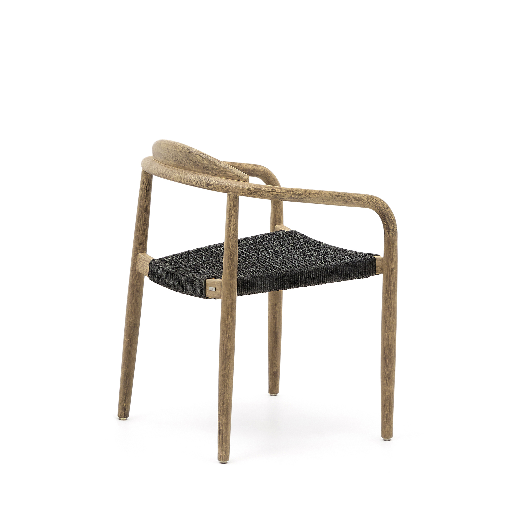 Kave Home Nina stapelbare stoel van massief acaciahout en zwart touw FSC 100% - Afbeelding 9