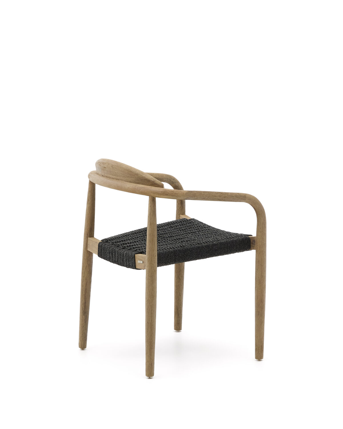 Kave Home Nina stapelbare stoel van massief acaciahout en zwart touw FSC 100% - Afbeelding 10