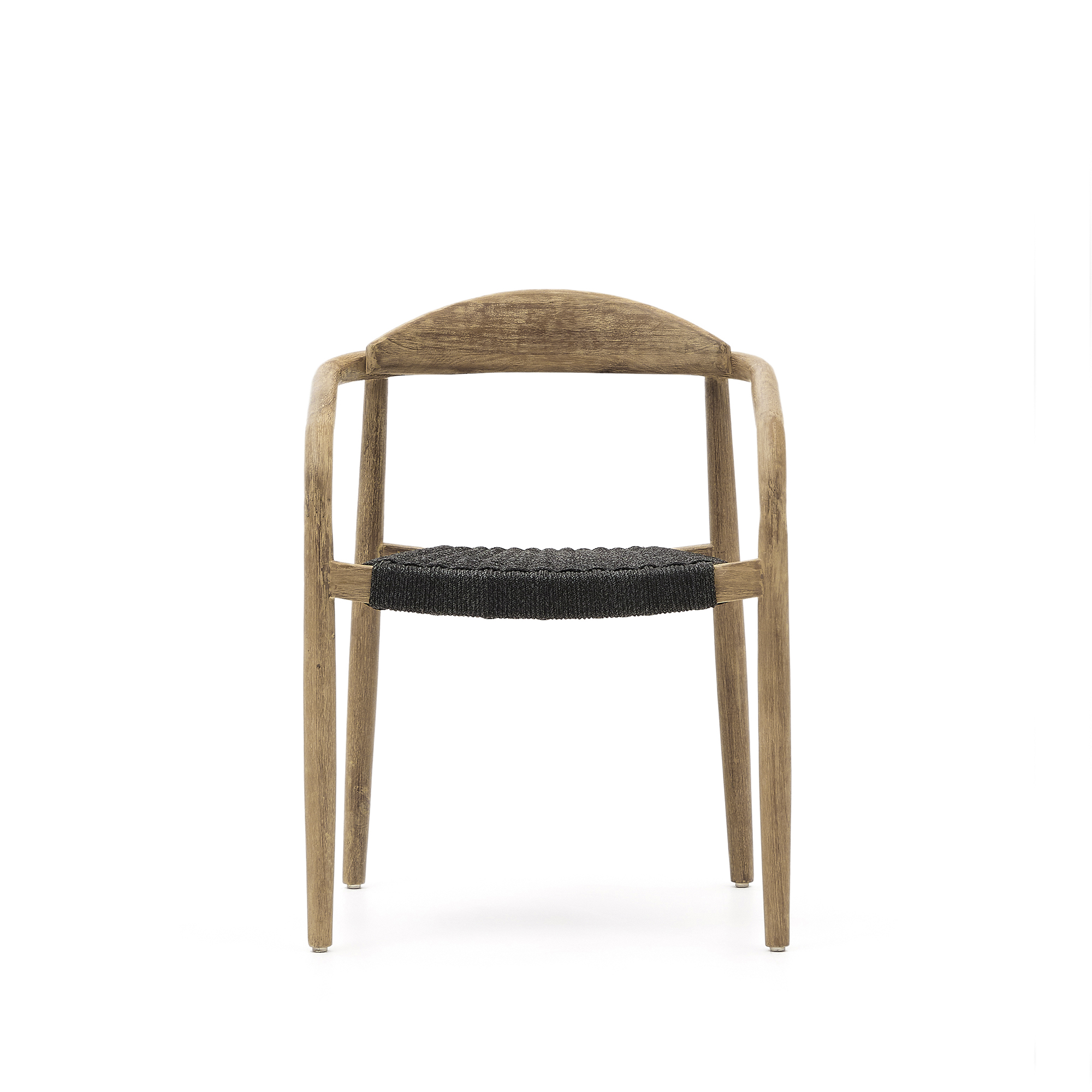 Kave Home Nina stapelbare stoel van massief acaciahout en zwart touw FSC 100% - Afbeelding 11