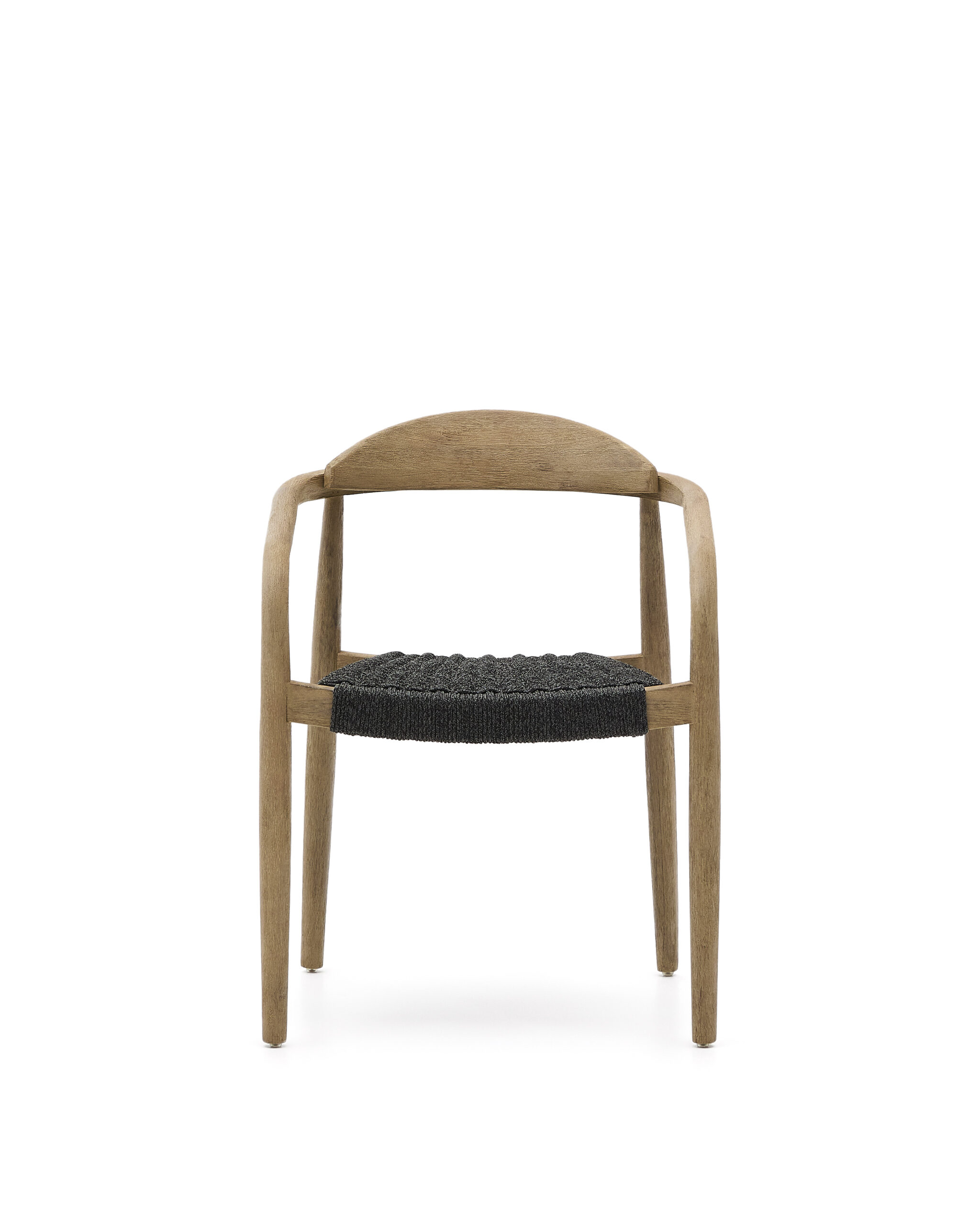 Kave Home Nina stapelbare stoel van massief acaciahout en zwart touw FSC 100% - Afbeelding 12