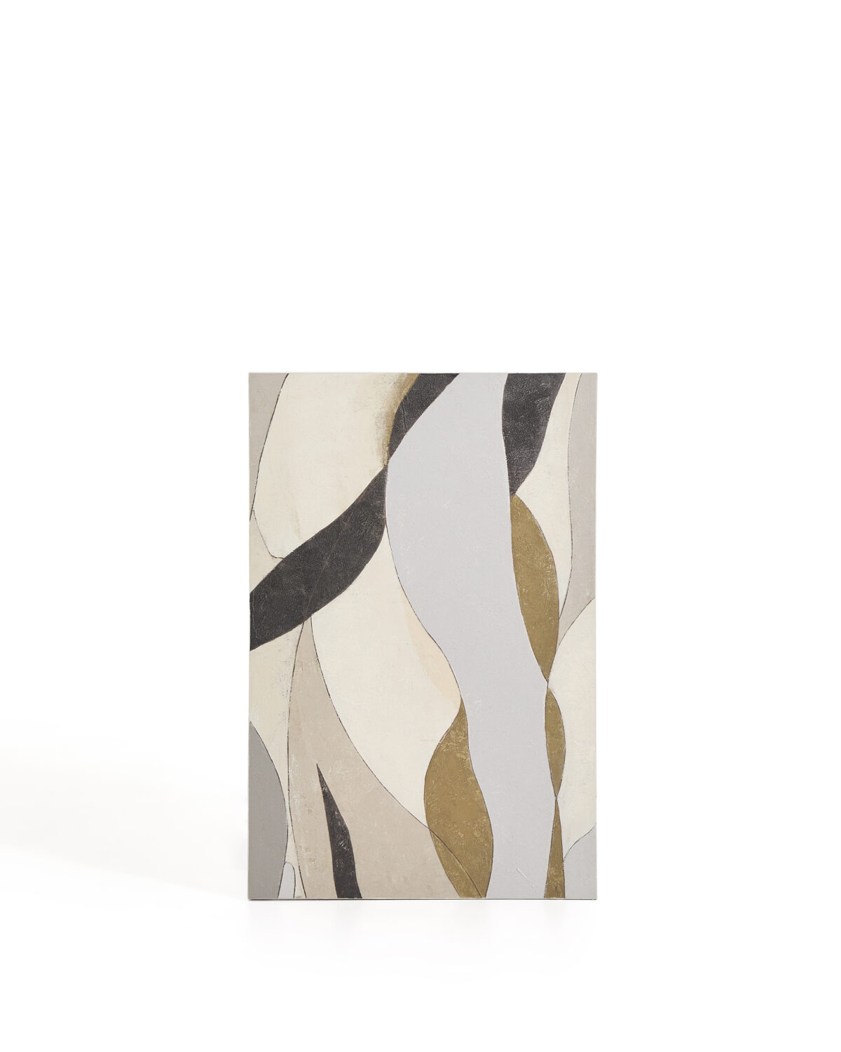 Kave Home Marvilo abstract canvas grijs en mosterdgeel 60 x 90 cm - Afbeelding 9