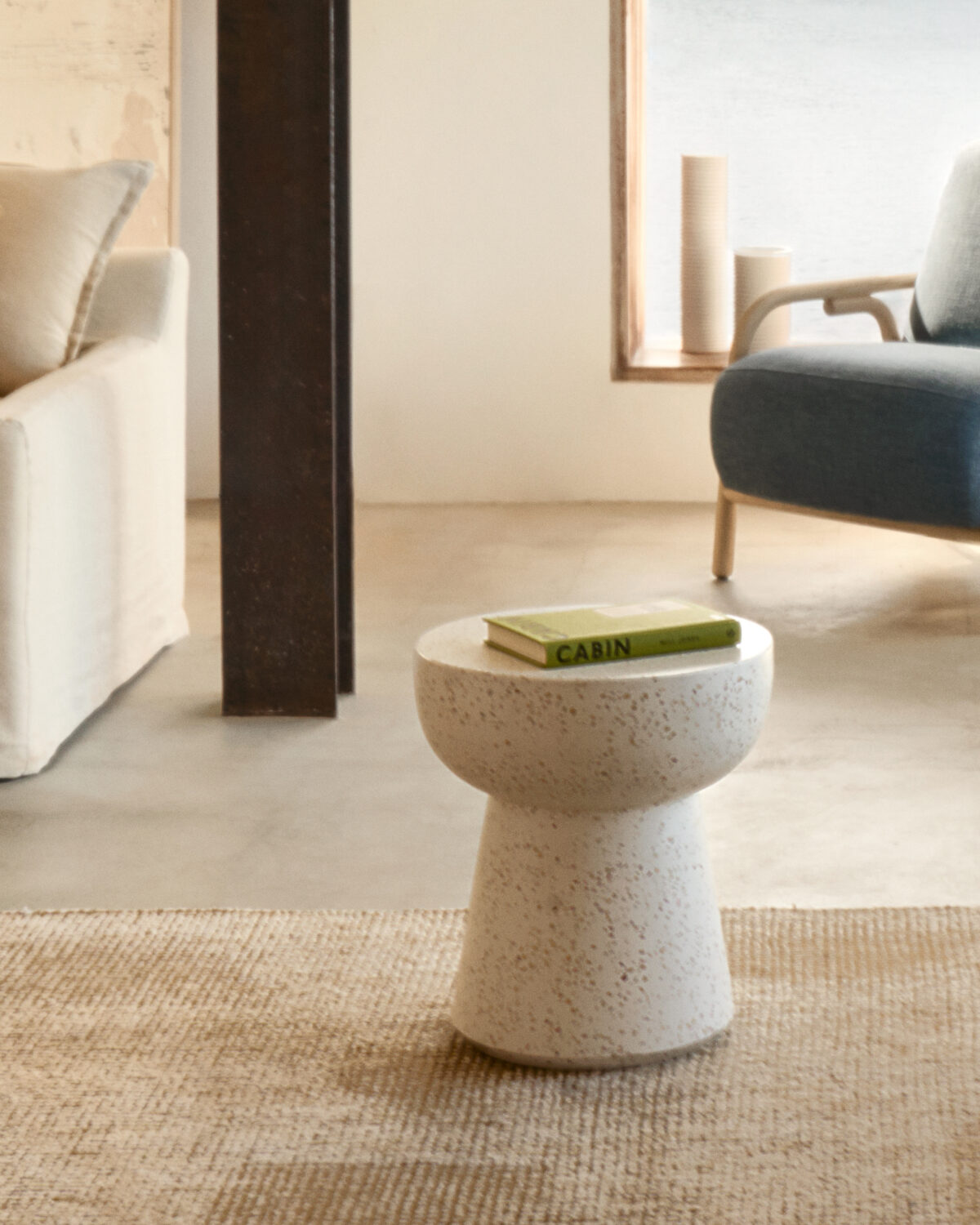 Kave Home Bijzettafel Pada van wit terrazzo Ø 40 cm - Afbeelding 10