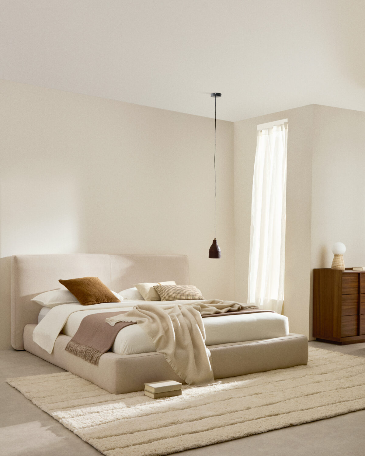 Kave Home Blok bed met afneembare hoes, ecru, voor matras van 180 x 200 cm FSC Mix Credit - Afbeelding 12