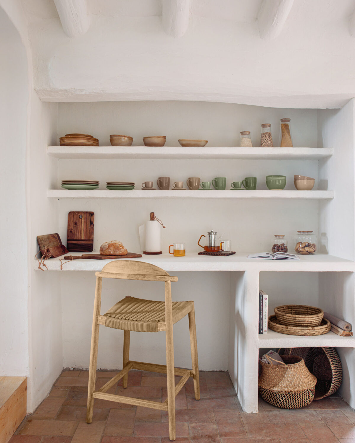 Kave Home Nina massief acaciahouten kruk hoogte 62 cm FSC 100% - Afbeelding 3