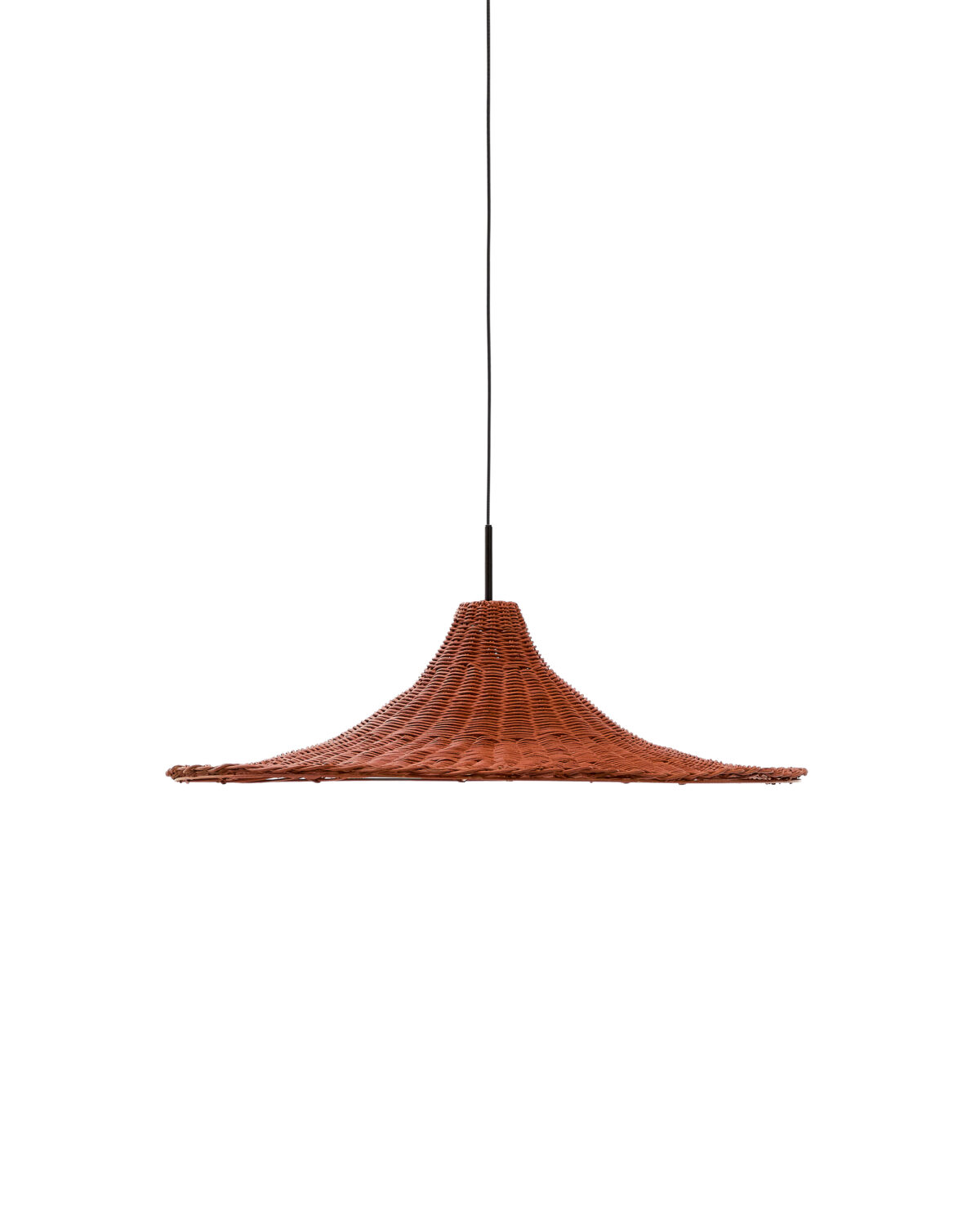 Kave Home Kap voor Bladia plafondlamp van rotan met terracotta afwerking Ø70 cm