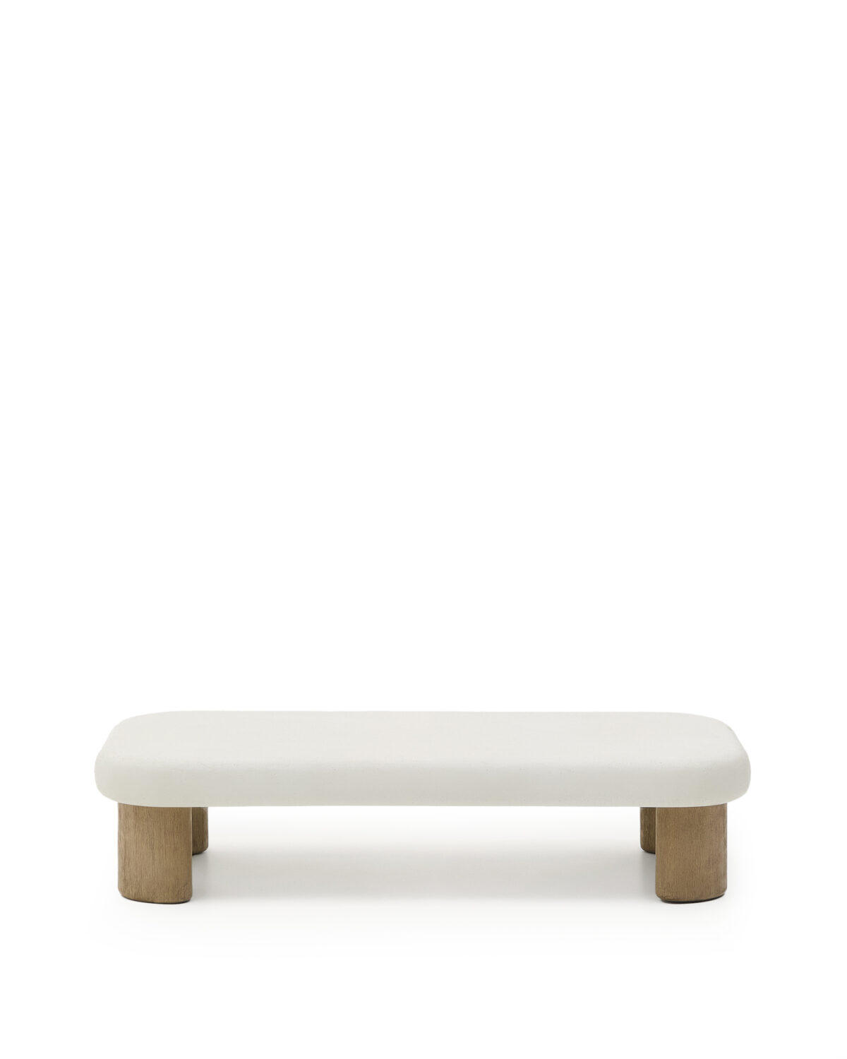 Kave Home Labra salontafel van cement en acaciahout 140 x 70 cm FSC 100%