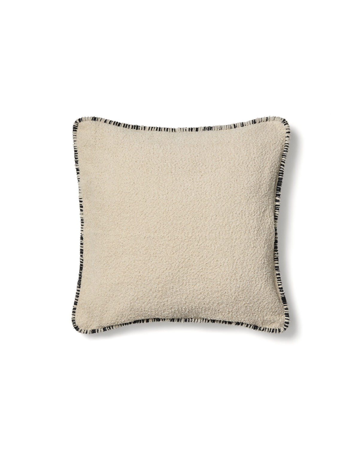 Kave Home Enari kussenhoes van 100% katoen in beige en contrasterende zwarte bies 50 x 50 cm - Afbeelding 6