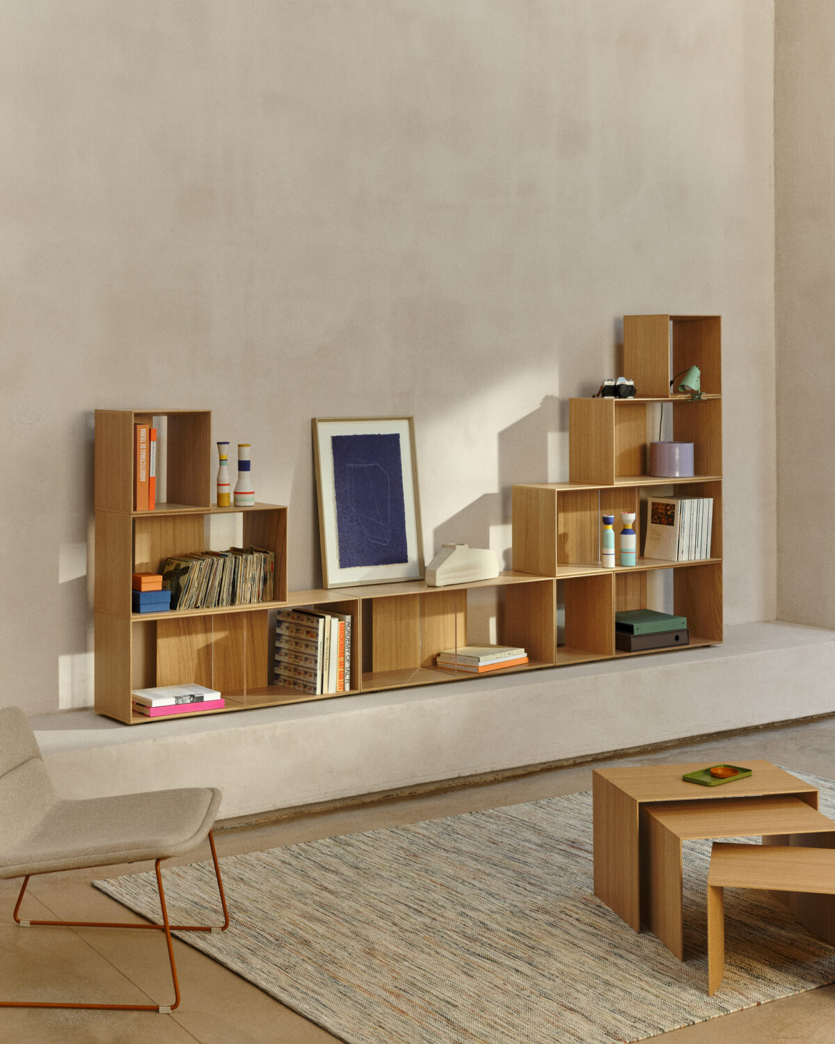 Kave Home Set Litto van 9 modulaire planken in eikenfineer 202 x 114 cm - Afbeelding 19