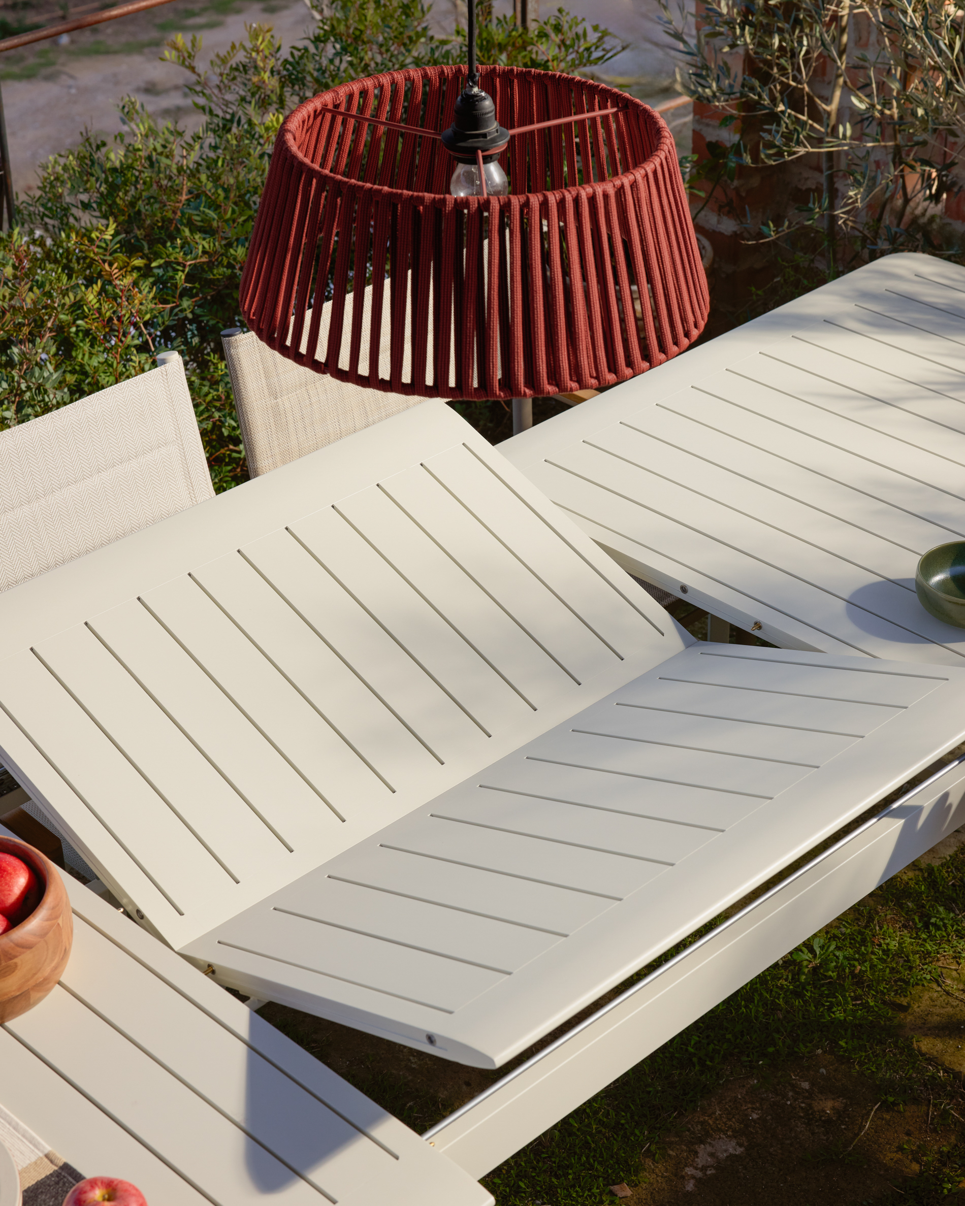 Kave Home Brela uitschuifbare tafel van aluminium in naturelkleur 205(287) x 100 cm - Afbeelding 3