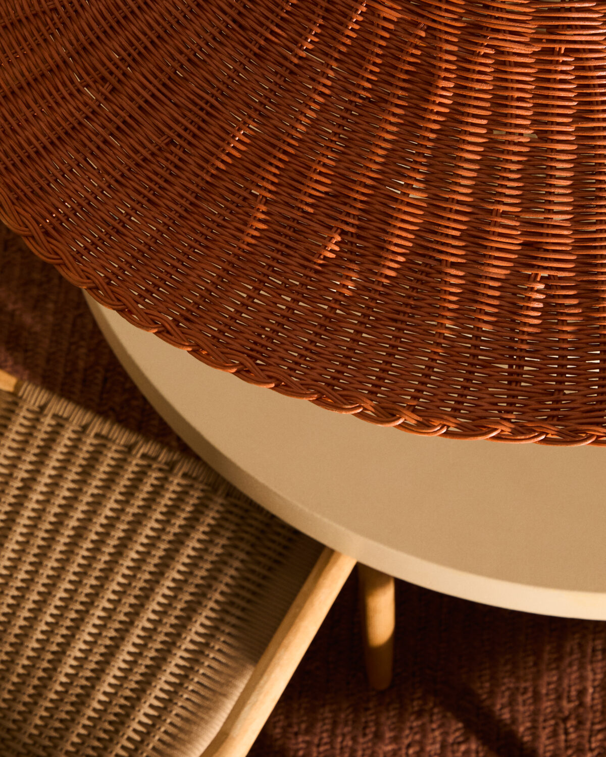 Kave Home Kap voor Bladia plafondlamp van rotan met terracotta afwerking Ø70 cm - Afbeelding 3