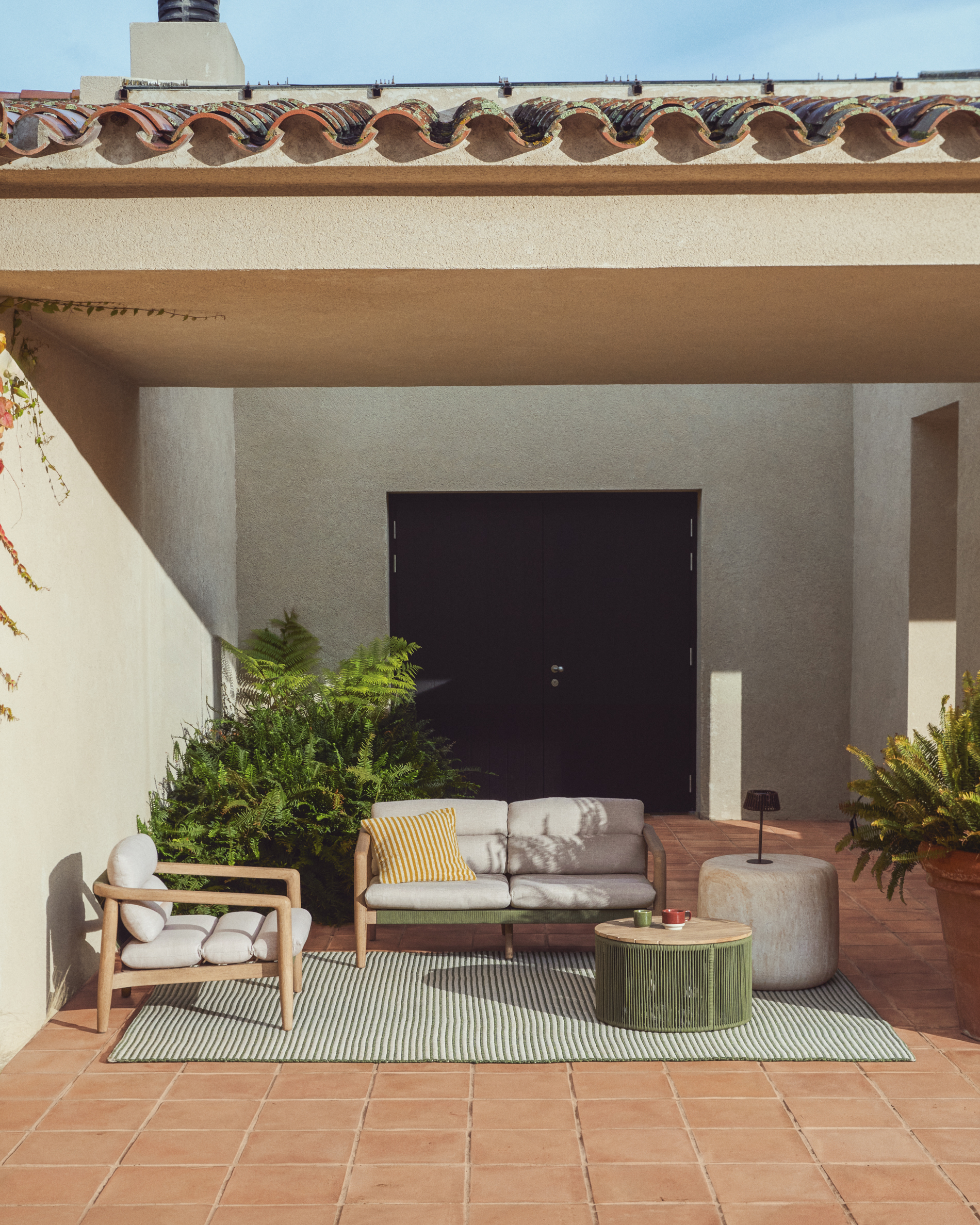 Kave Home Ardelia groen en beige tapijt van synthetische vezels 160 x 230 cm - Afbeelding 3