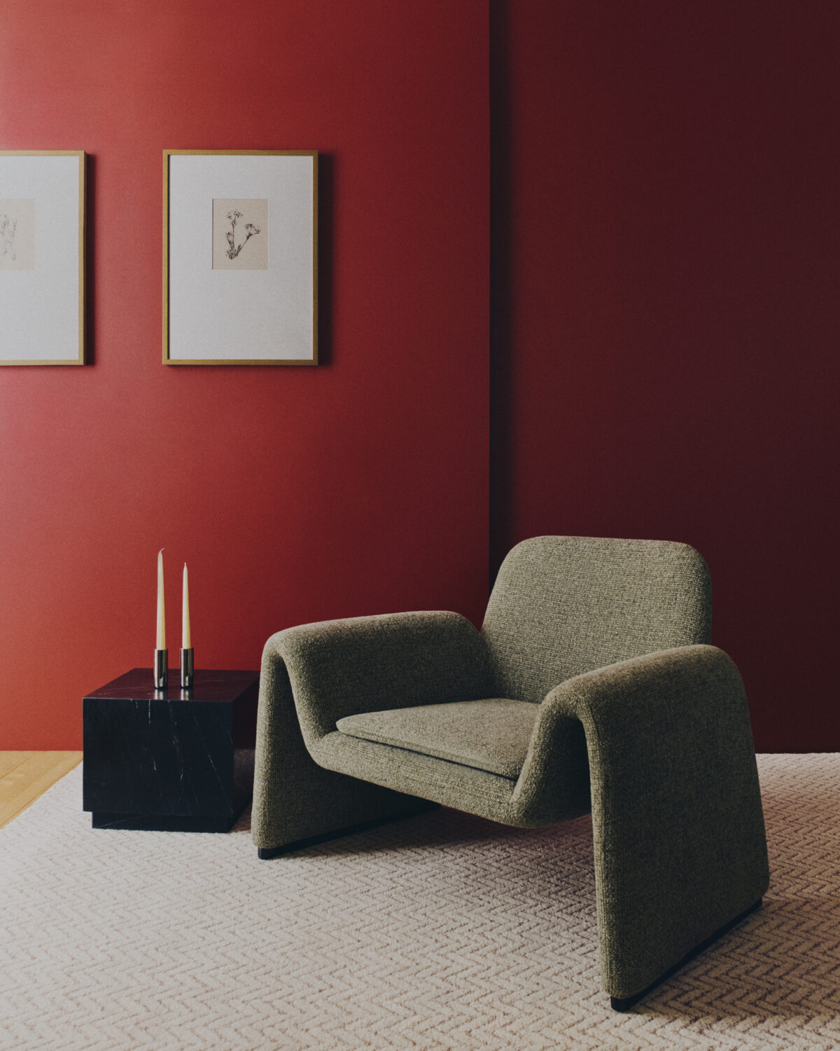 Kave Home Melvia fauteuil in groen chenille - Afbeelding 11