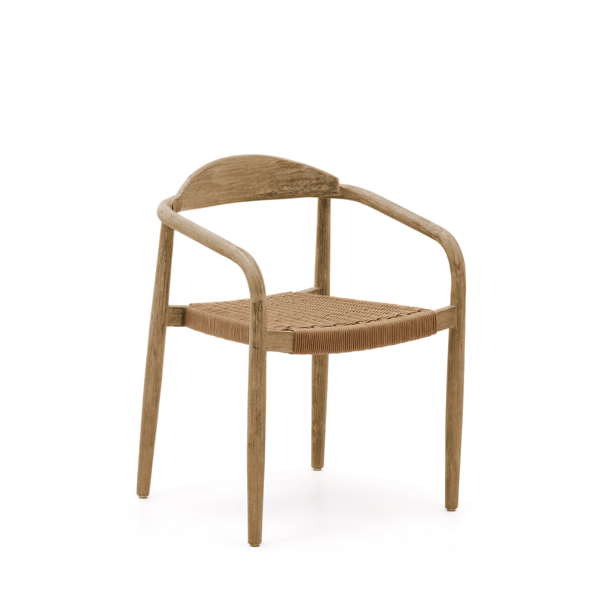 Kave Home Nina stapelbare stoel van massief acaciahout en beige touw FSC 100% - Afbeelding 5