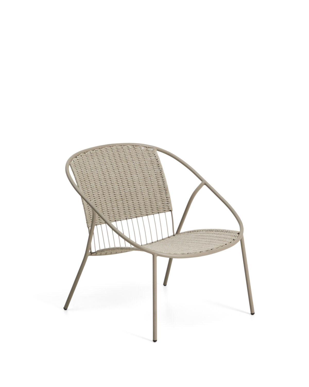 Kave Home Stapelbare Atrani fauteuil van gegalvaniseerd staal en taupekleurig touw - Afbeelding 5