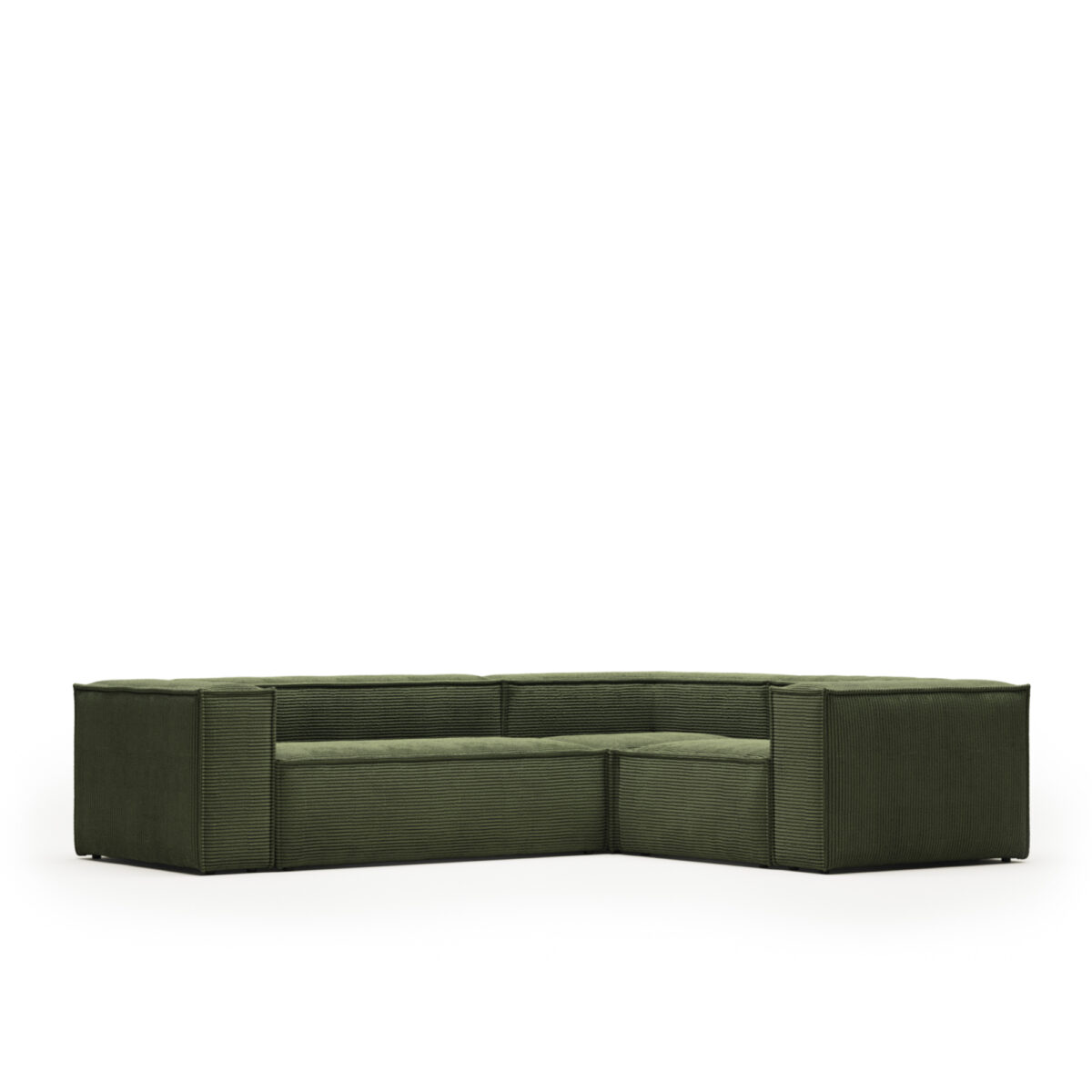 Kave Home Blok 3-zitshoekbank in dik groen ribfluweel 290 x 230 cm / 230 cm 290 cm FSC Mix Credit - Afbeelding 8