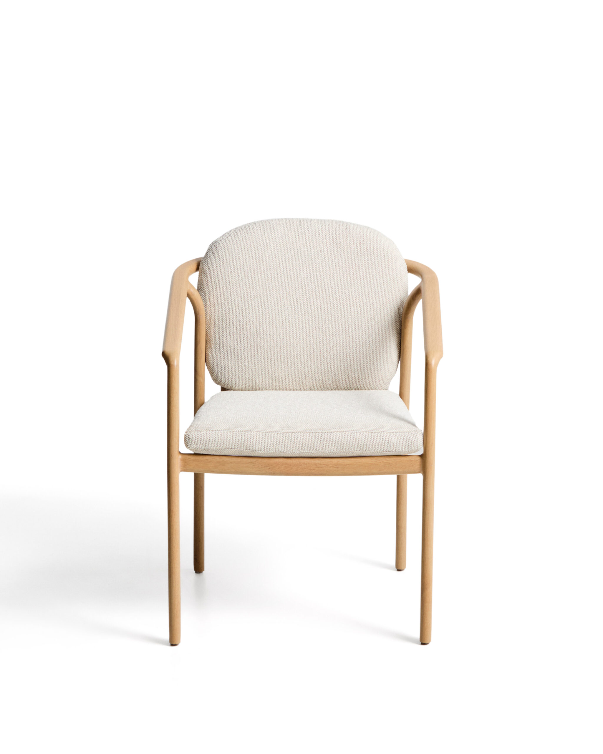 Kave Home Sirte stapelbare outdoor stoel van aluminium met houtlook-afwerking en ecru touw - Afbeelding 5