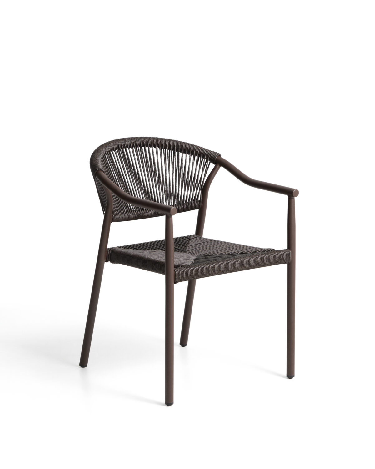 Kave Home Livadia stapelbare outdoor stoel van bruin aluminium