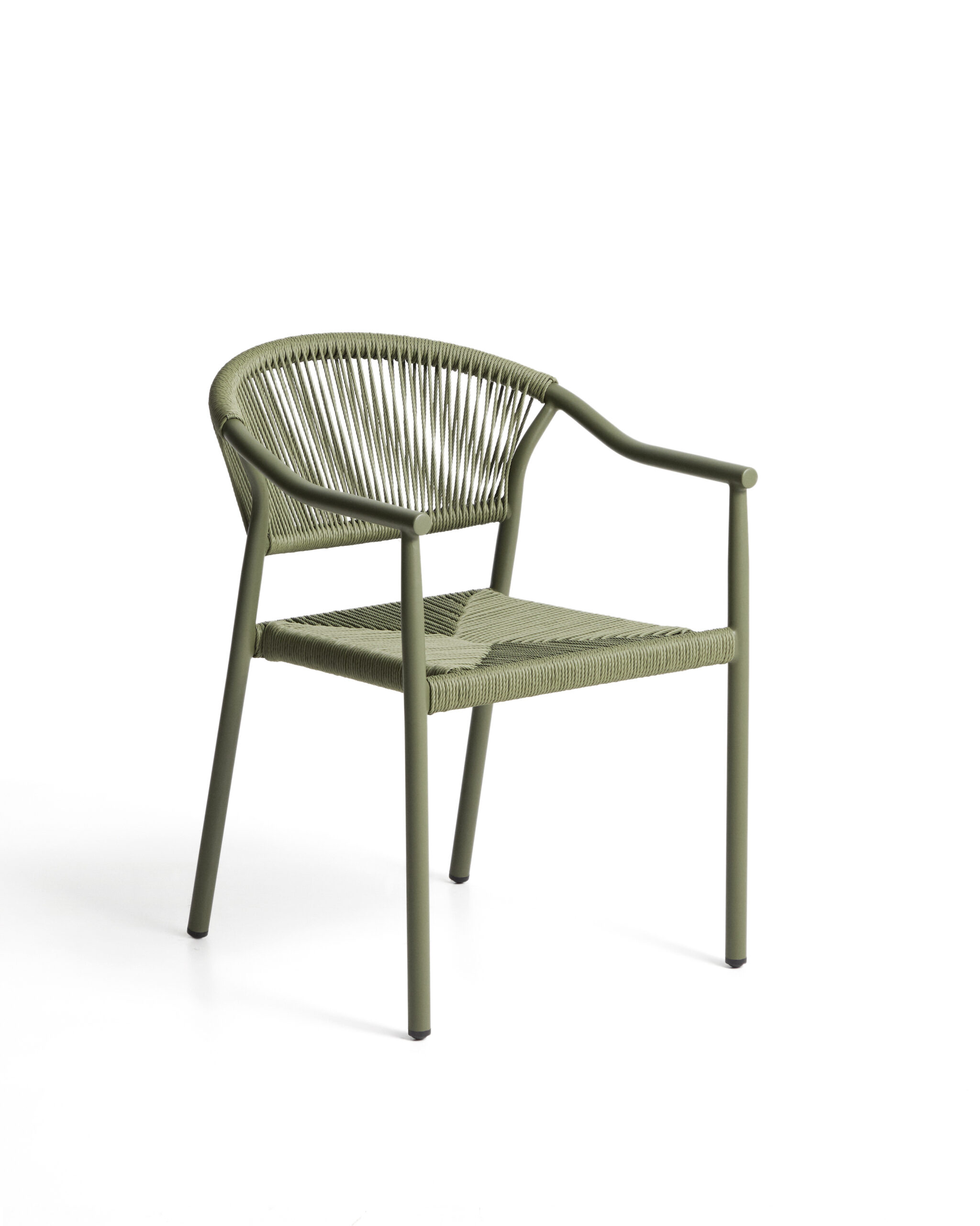 Kave Home Livadia stapelbare outdoor stoel van groen aluminium