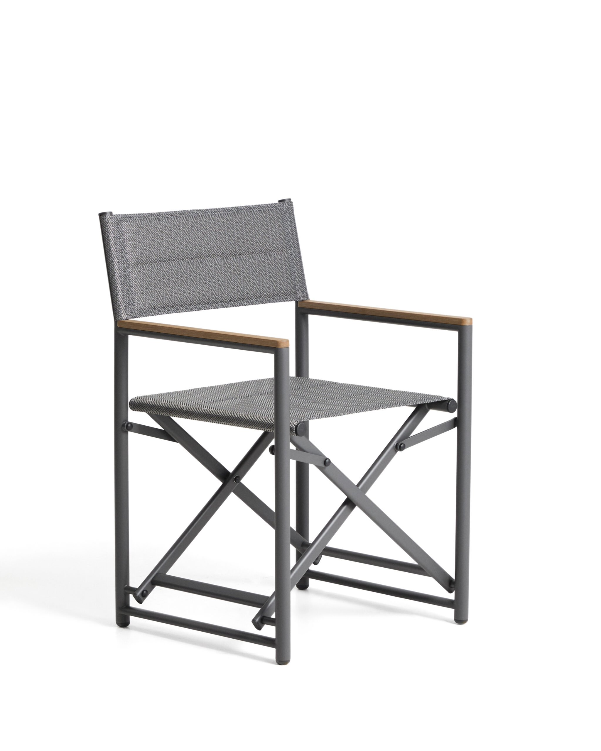 Kave Home Tisno klapstoel voor buiten in grafiet aluminium en grijze texteline - Afbeelding 5