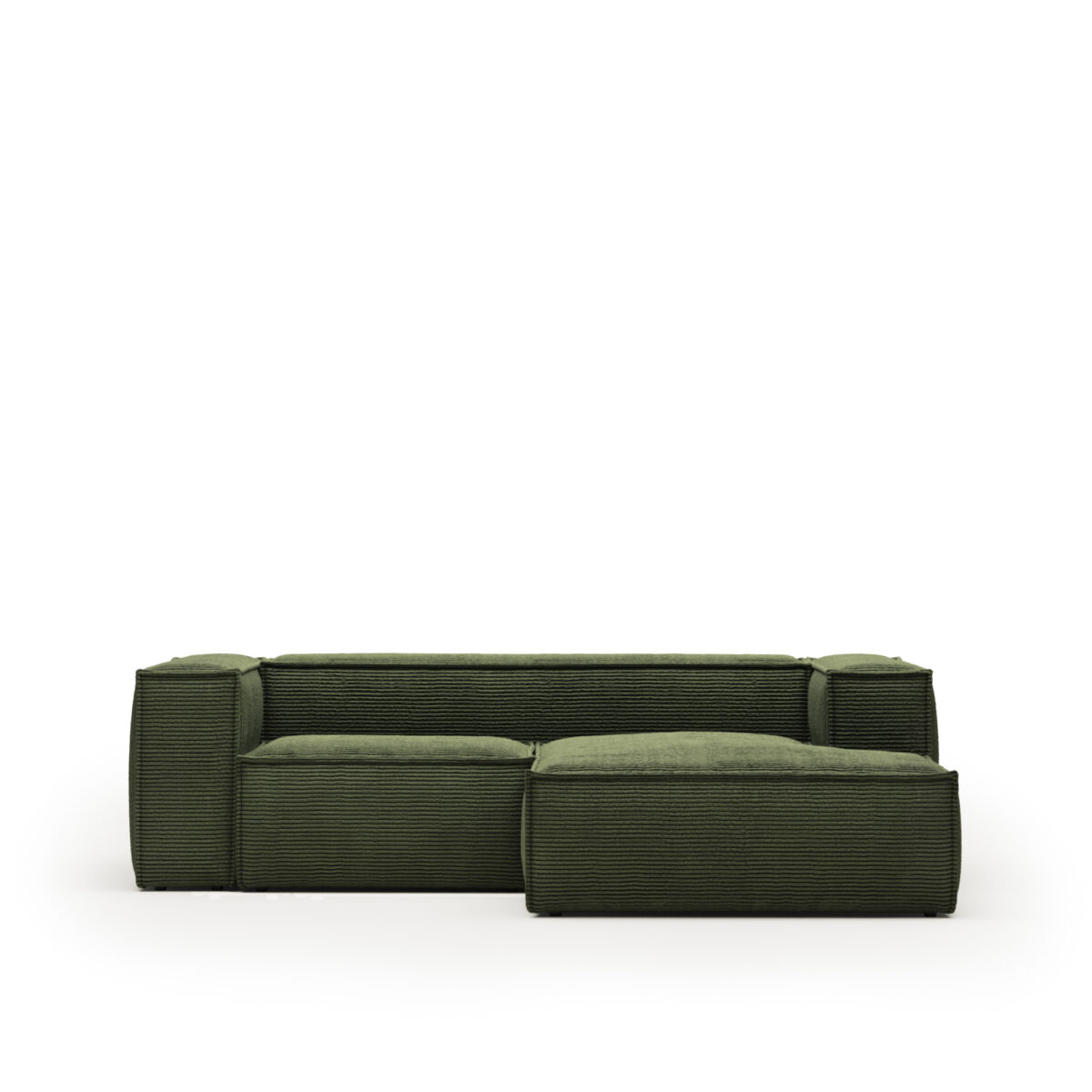 Kave Home Blok 2-zitsbank in dik groen ribfluweel en met chaise longue rechts 240 cm FSC Mix Credit - Afbeelding 10