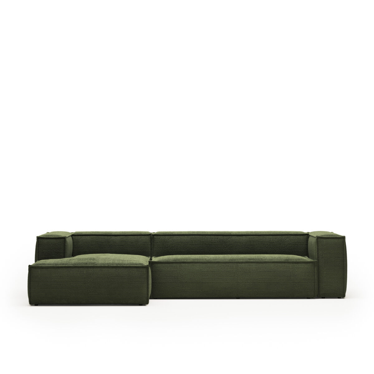 Kave Home Blok 4-zitsbank in dik groen ribfluweel en met chaise longue links 330 cm FSC Mix Credit - Afbeelding 10