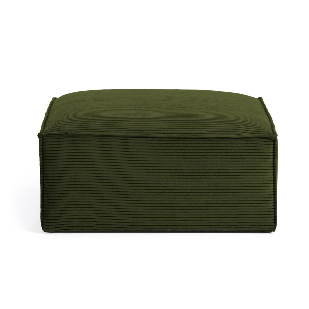 Kave Home Blok-voetenbankje in dik groen ribfluweel 90 x 74 cm FSC Mix Credit - Afbeelding 6