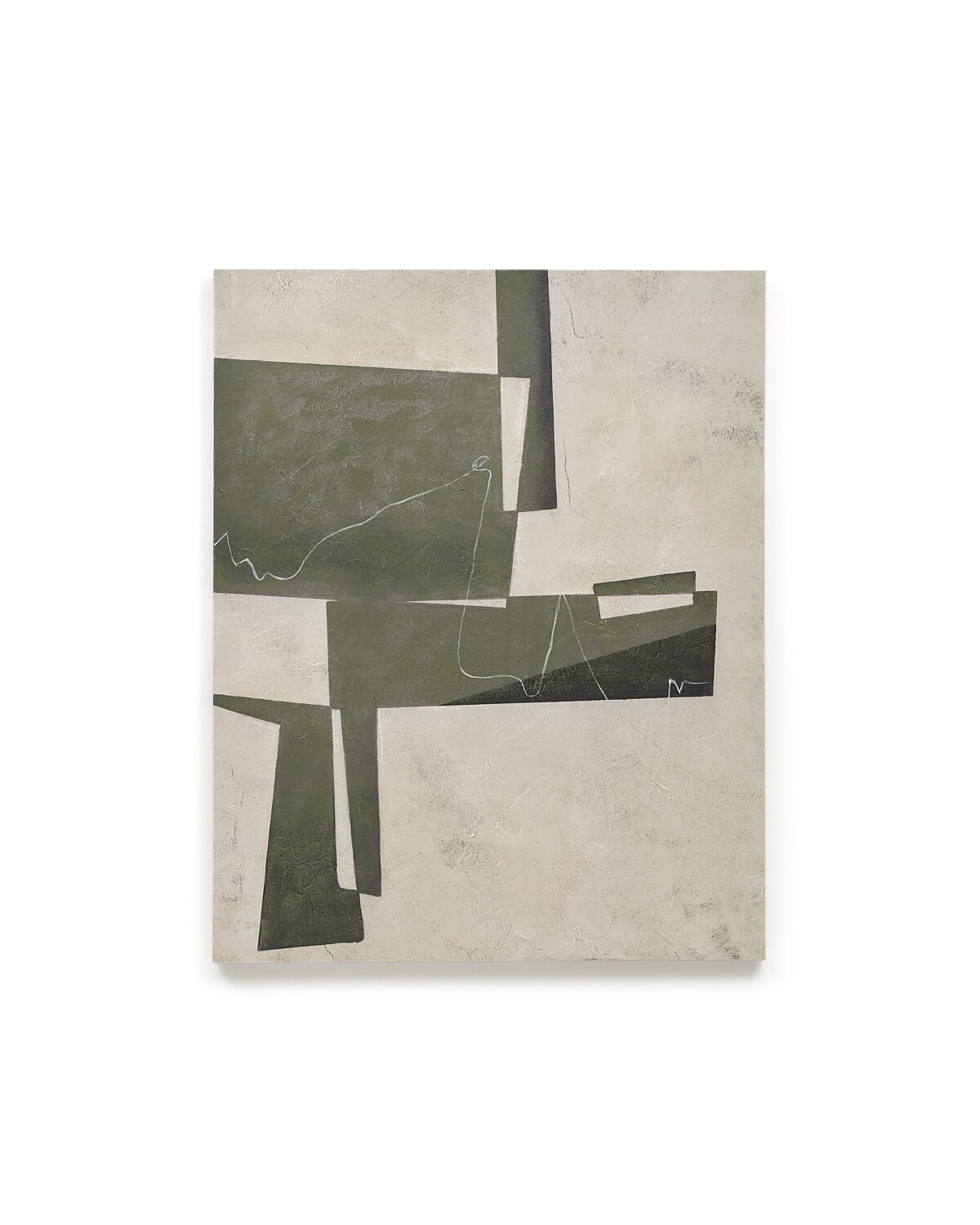 Kave Home Fida abstract doek in groen 118 x 94 cm - Afbeelding 9