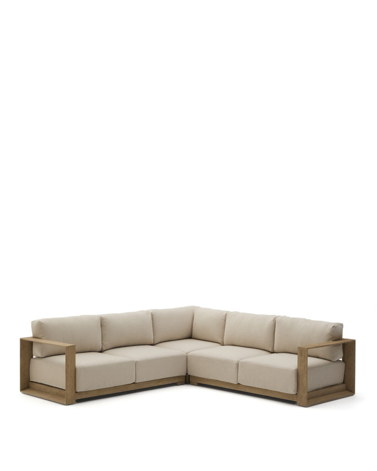 Kave Home Ambra 5-zitshoekbank in massief acaciahout met klare afwerking 248 cm FSC 100%