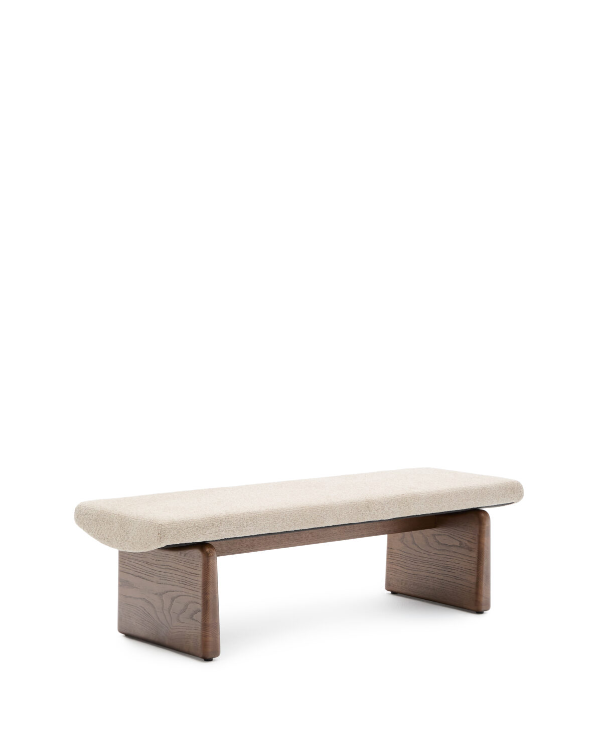 Kave Home Topaz bank in beige chenille en FSC 100% massief essenhout in noten afwerking 150 cm - Afbeelding 11