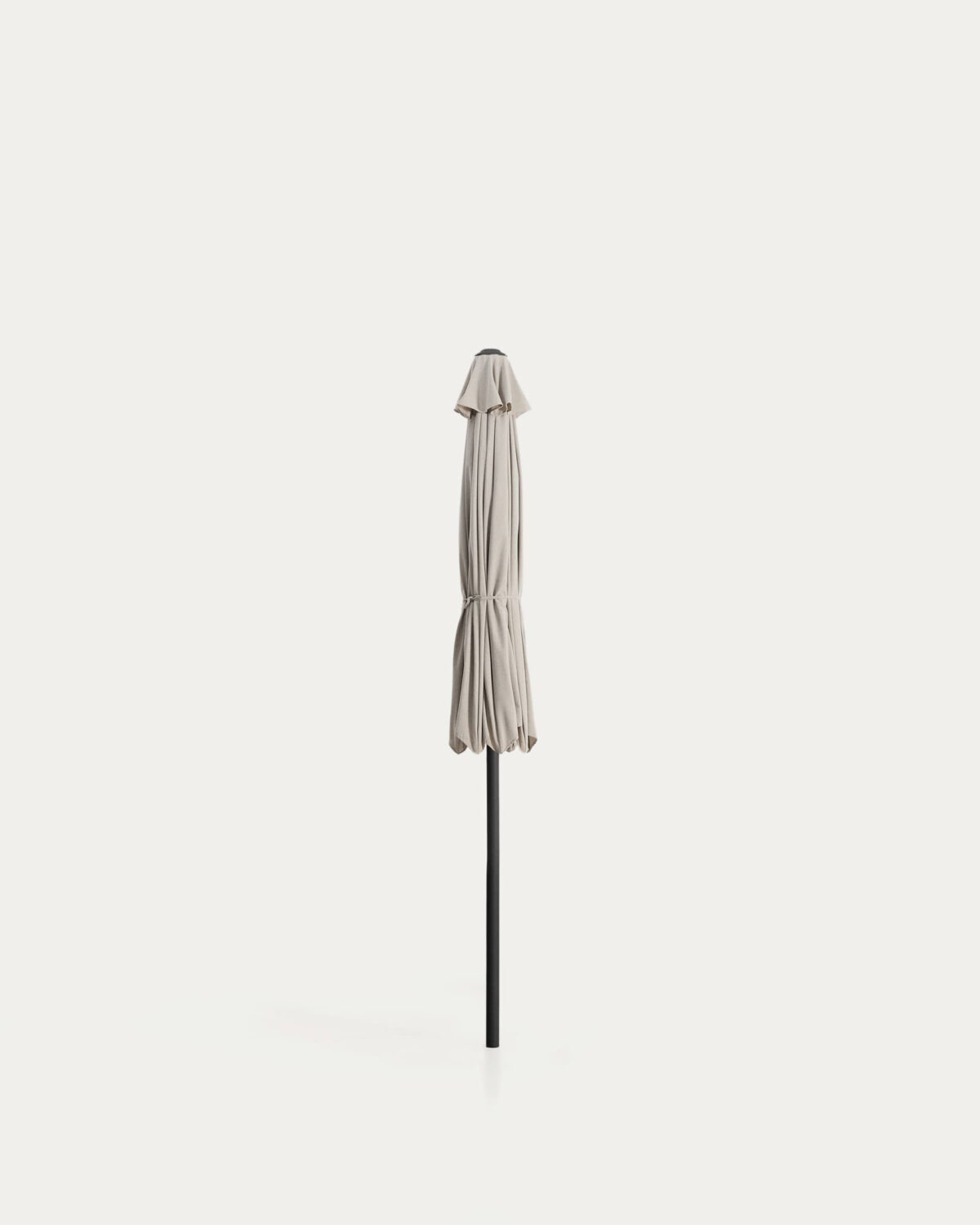 Kave Home Milna beige parasol met centrale paal en grafietkleurig stalen frame Ø300 cm - Afbeelding 2