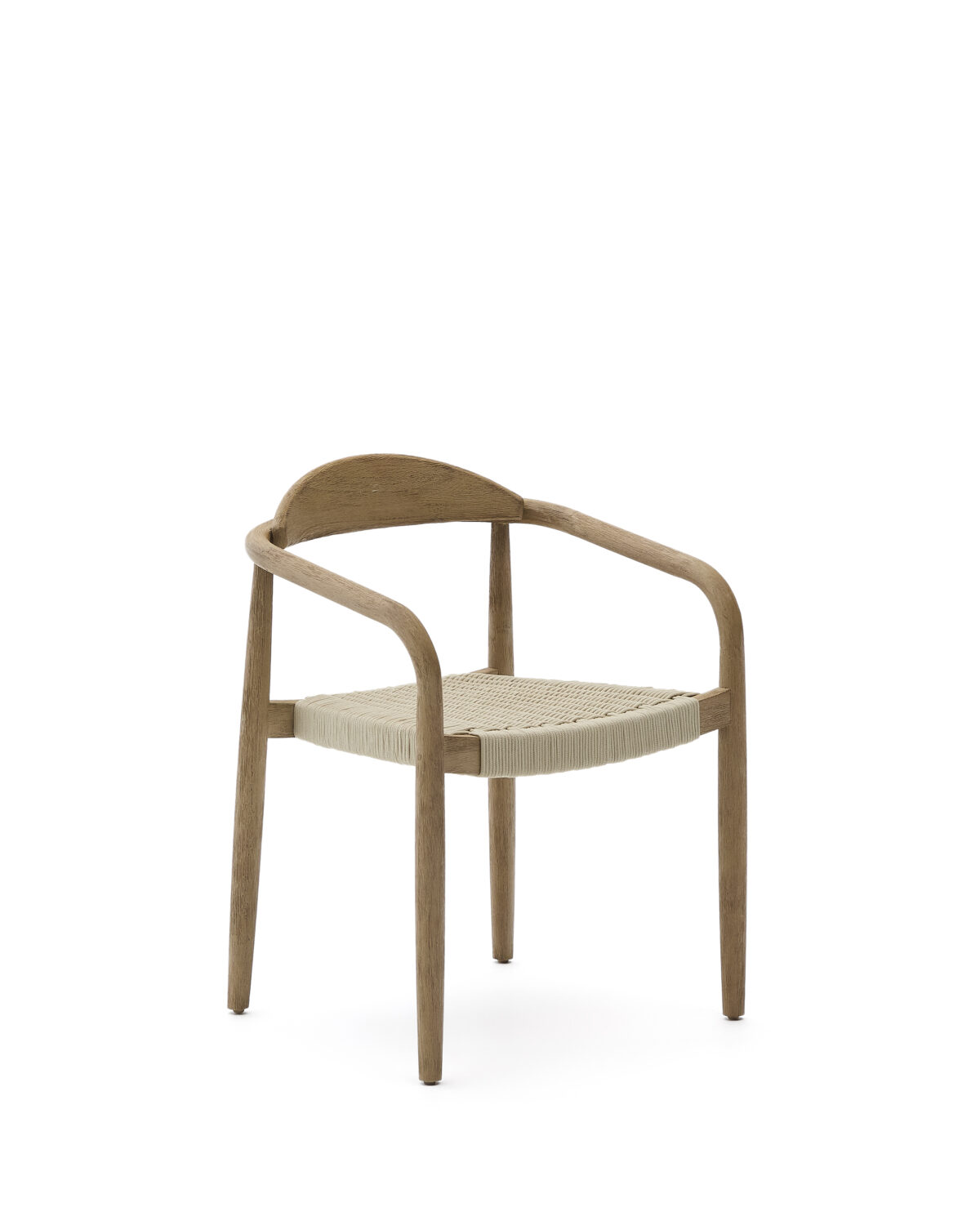 Kave Home Nina stapelbare stoel van massief acaciahout en ecru touw FSC 100% - Afbeelding 6