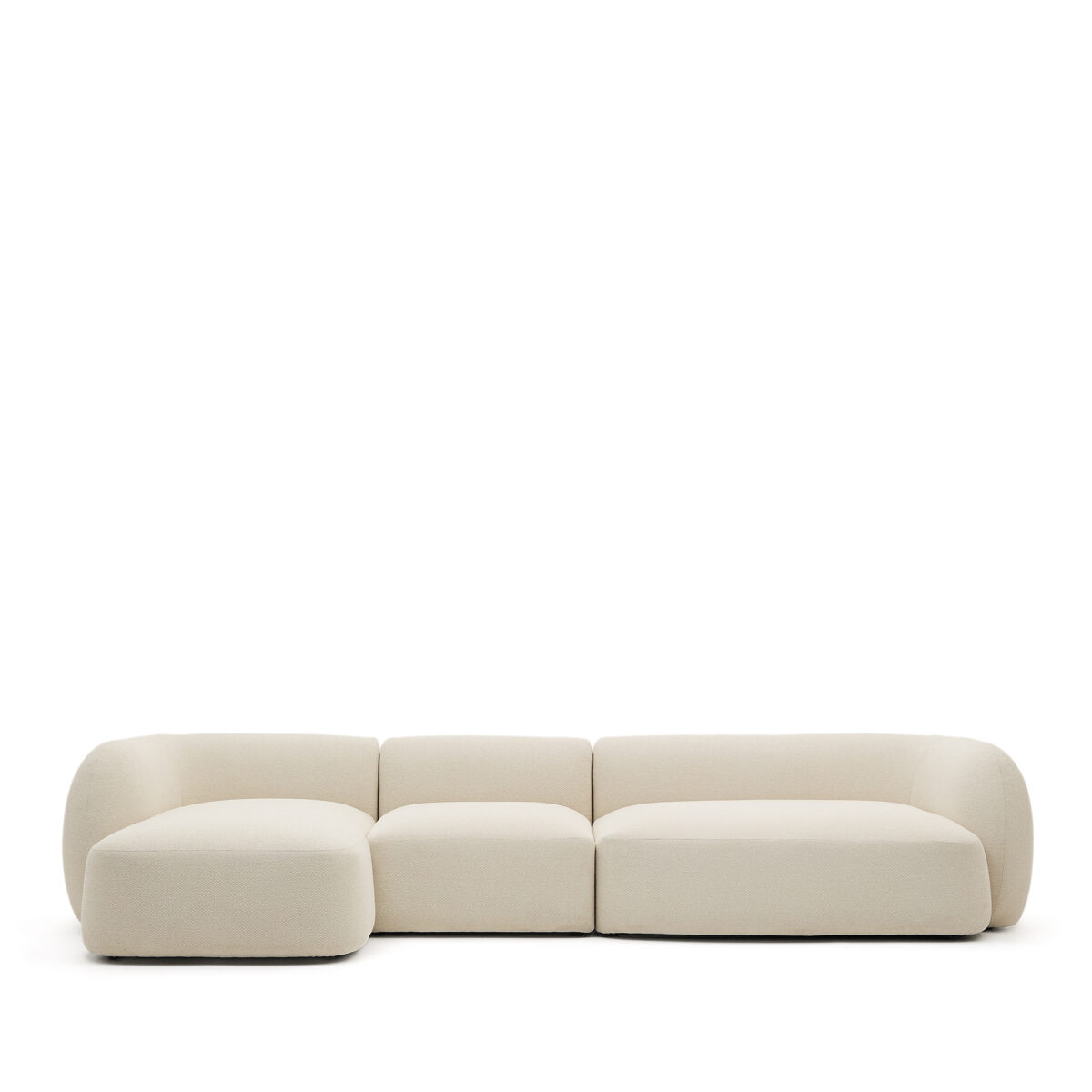 Kave Home Martina modulaire 4-zitsbank in ecru chenille met chaise longue links 377 cm - Afbeelding 14