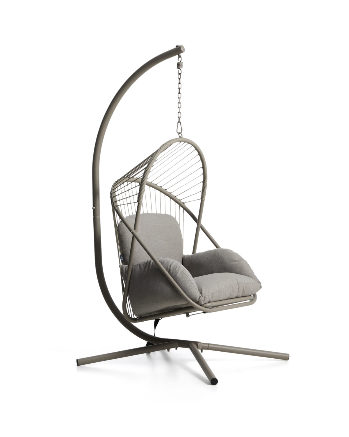 Kave Home Livadi hangstoel van staal en taupe touw