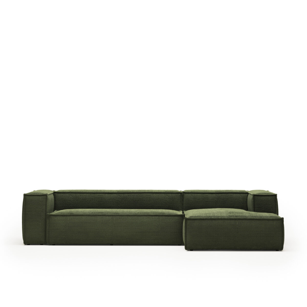 Kave Home Blok 4-zitsbank in dik groen ribfluweel en met chaise longue rechts 330 cm FSC Mix Credit - Afbeelding 10