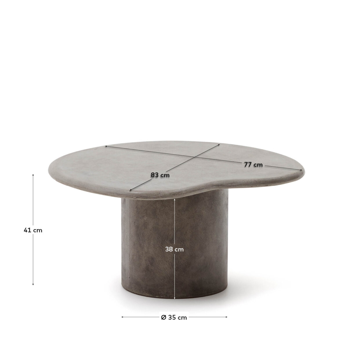 Kave Home Salontafel Macarella van cement 83 x 77 cm - Afbeelding 6