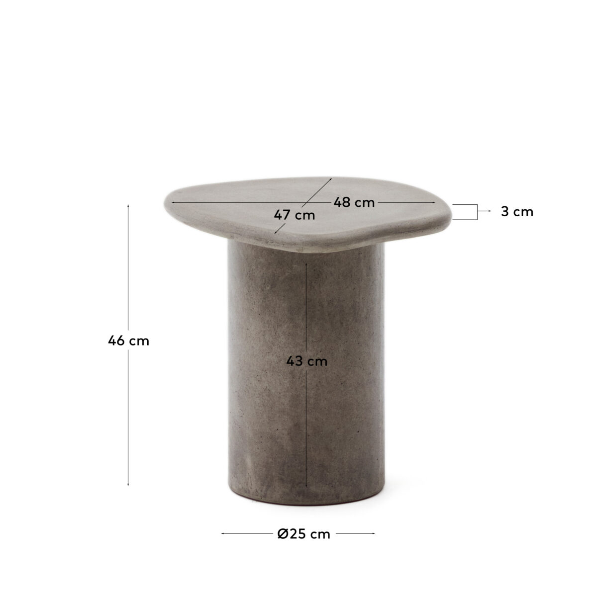 Kave Home Bijzettafel Macarella van cement 48 x 47 cm - Afbeelding 6
