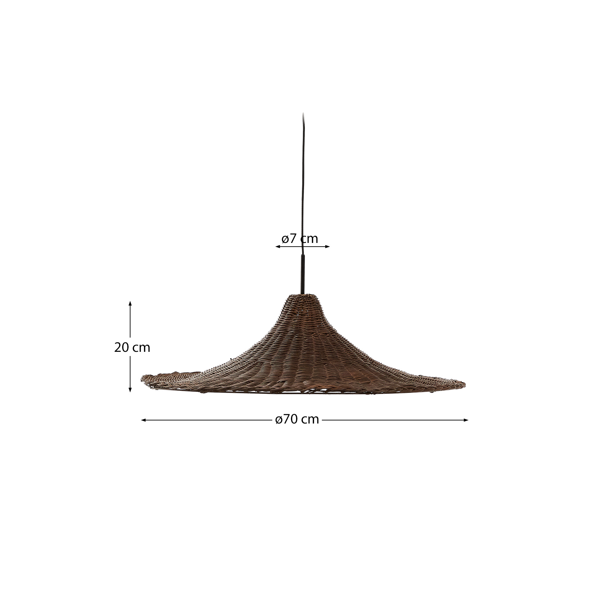Kave Home Kap voor Bladia plafondlamp van rotan met bruine afwerking Ø70 cm - Afbeelding 5