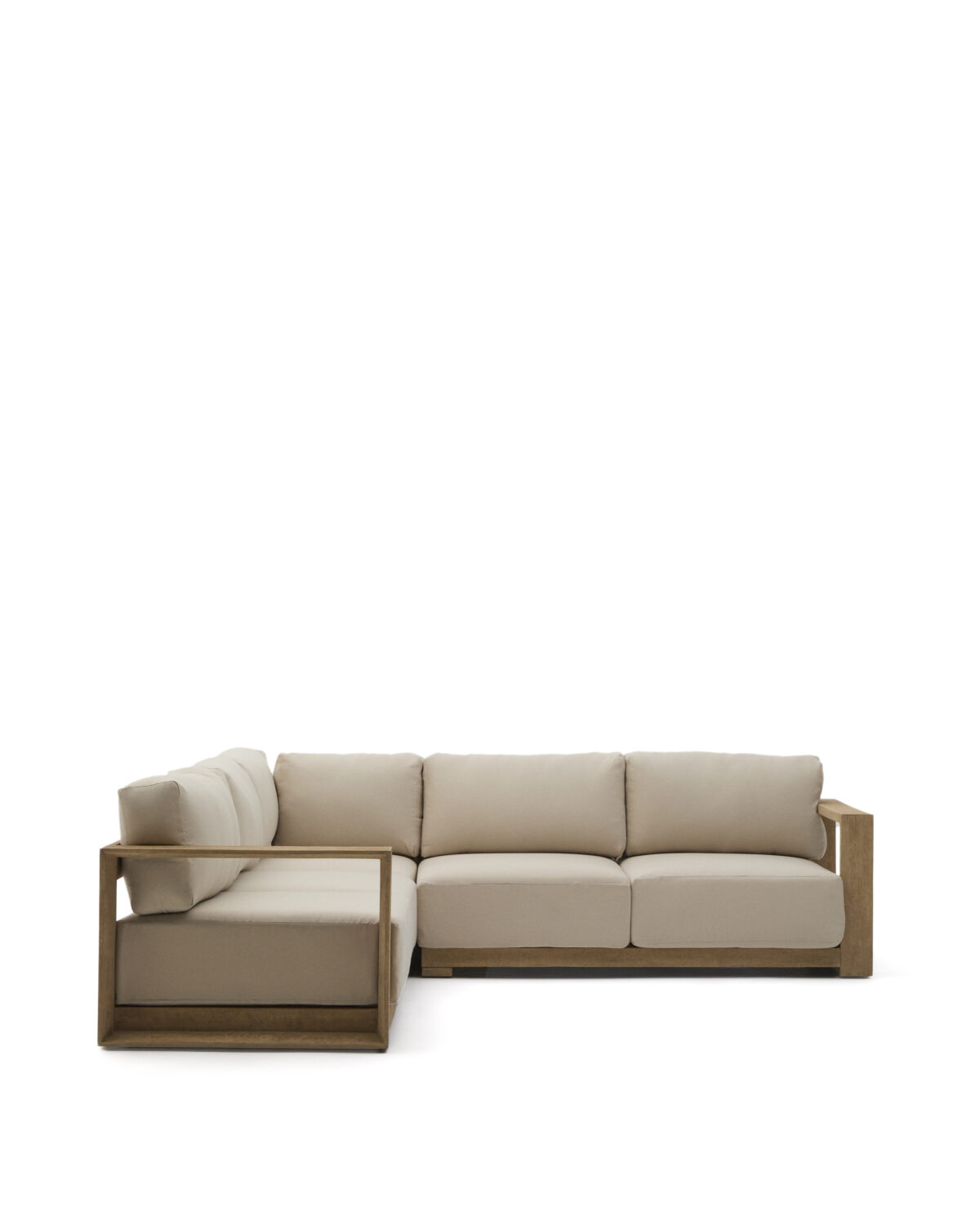 Kave Home Ambra 5-zitshoekbank in massief acaciahout met klare afwerking 248 cm FSC 100% - Afbeelding 6