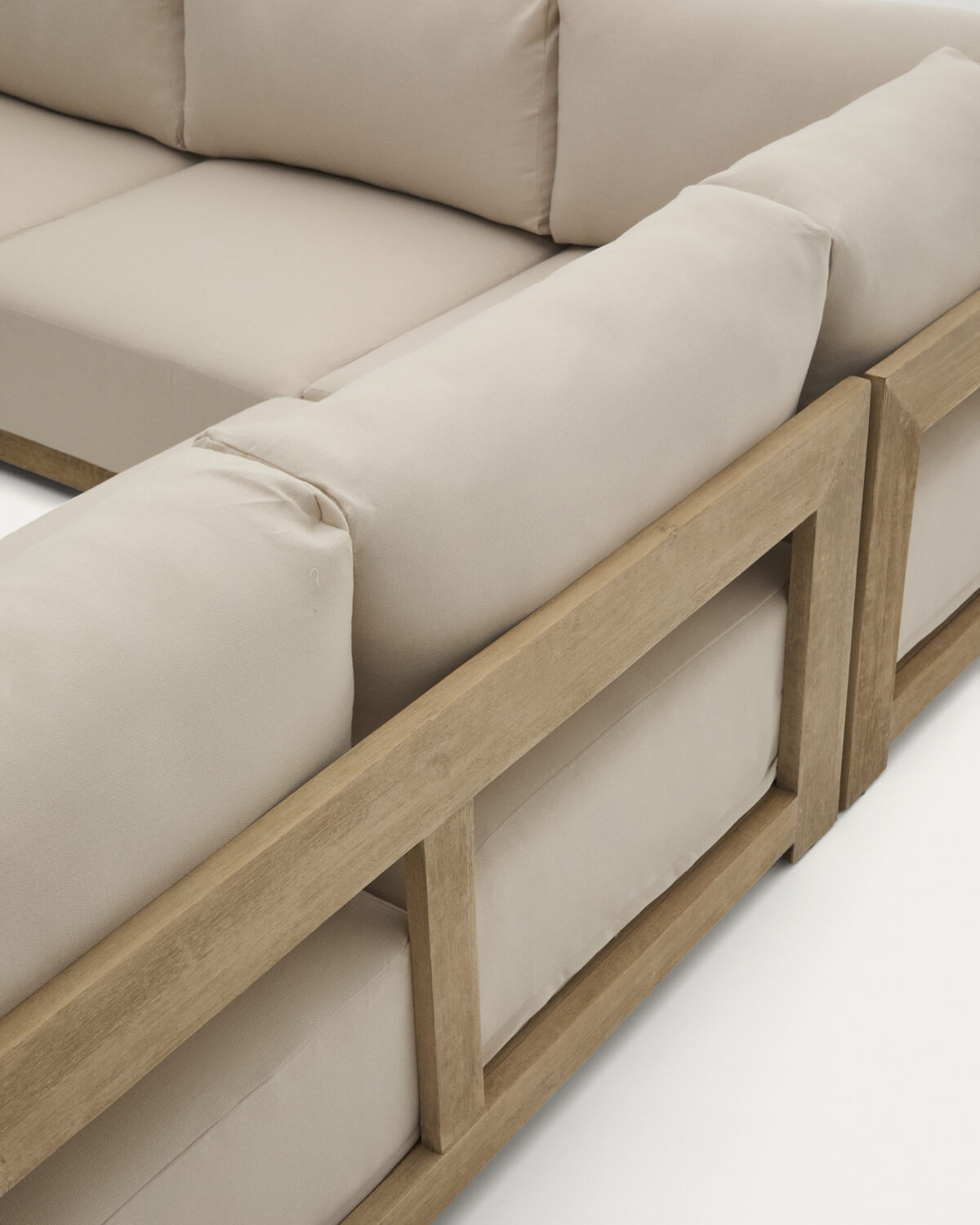 Kave Home Ambra 5-zitshoekbank in massief acaciahout met klare afwerking 248 cm FSC 100% - Afbeelding 7