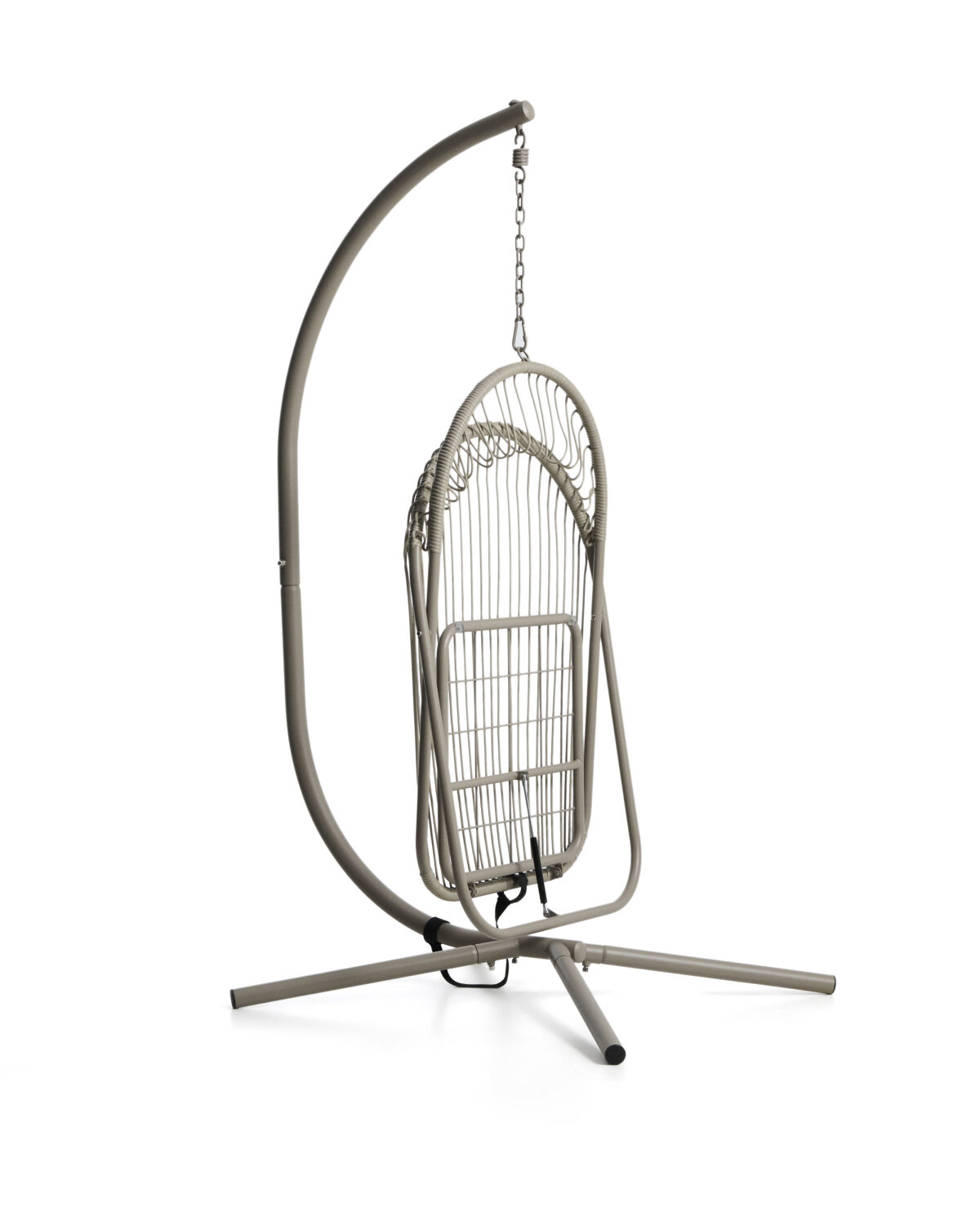 Kave Home Livadi hangstoel van staal en taupe touw - Afbeelding 4