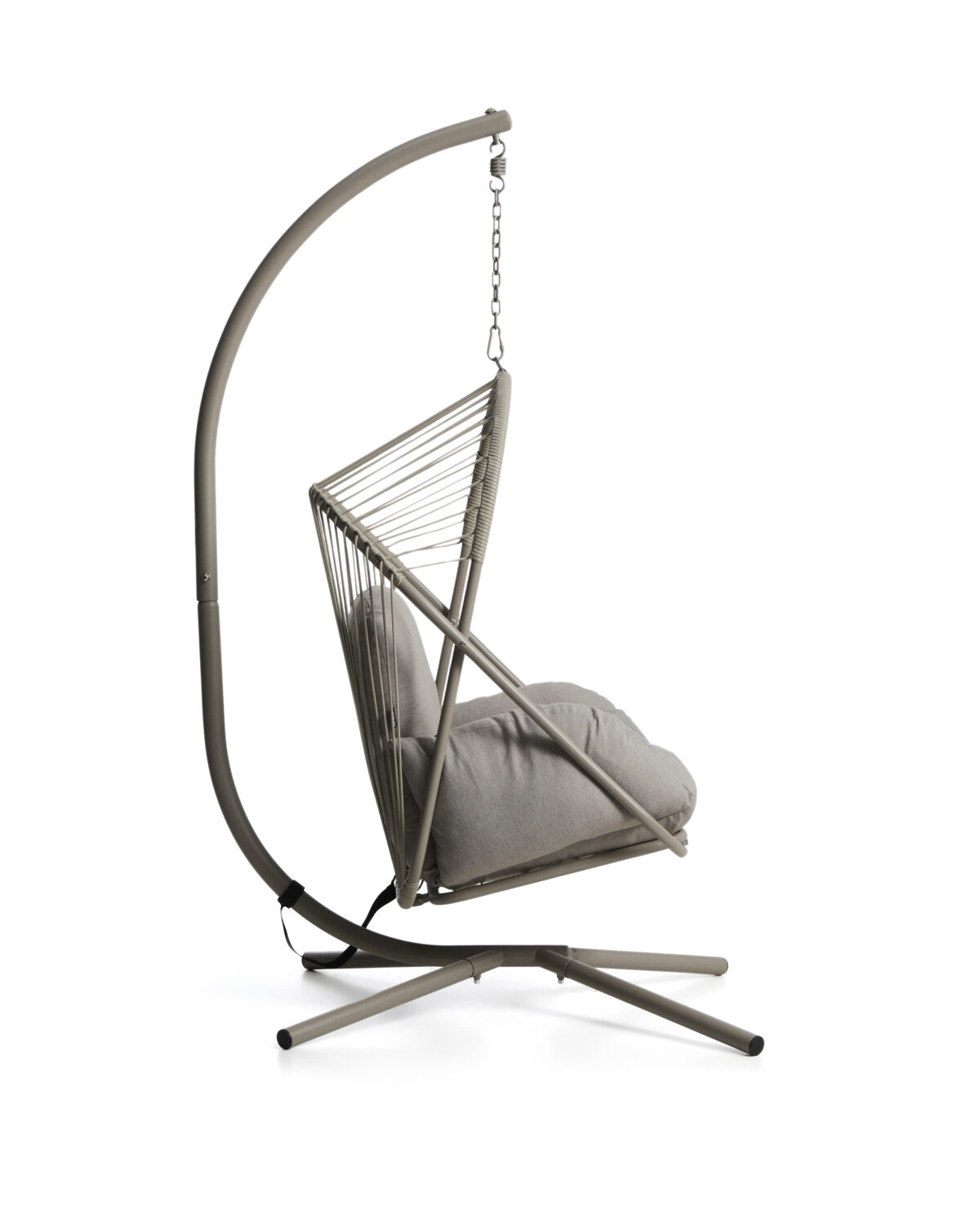 Kave Home Livadi hangstoel van staal en taupe touw - Afbeelding 5