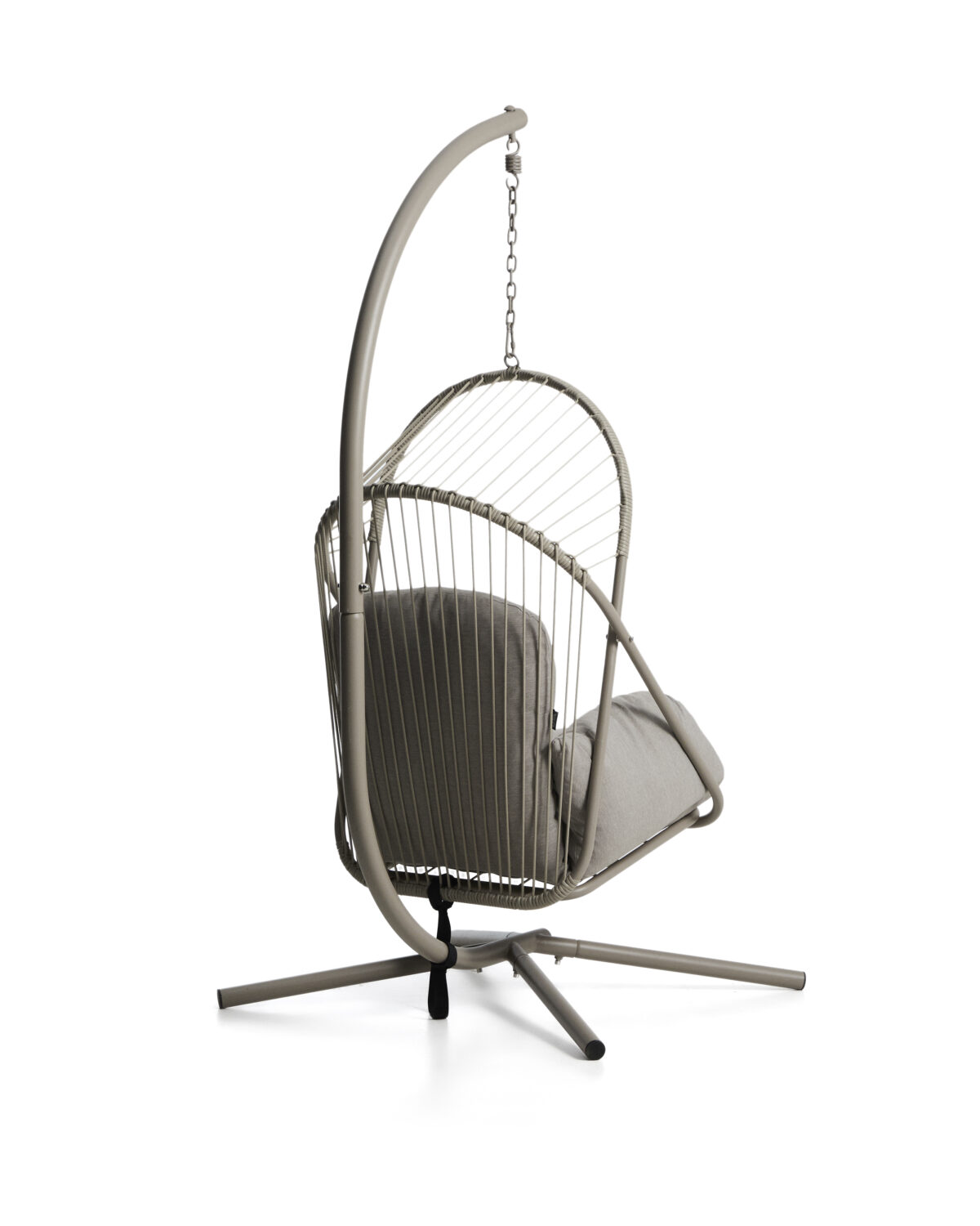 Kave Home Livadi hangstoel van staal en taupe touw - Afbeelding 6