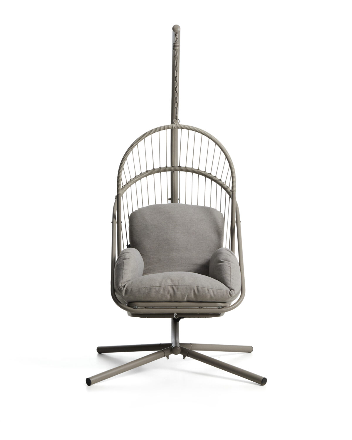 Kave Home Livadi hangstoel van staal en taupe touw - Afbeelding 7