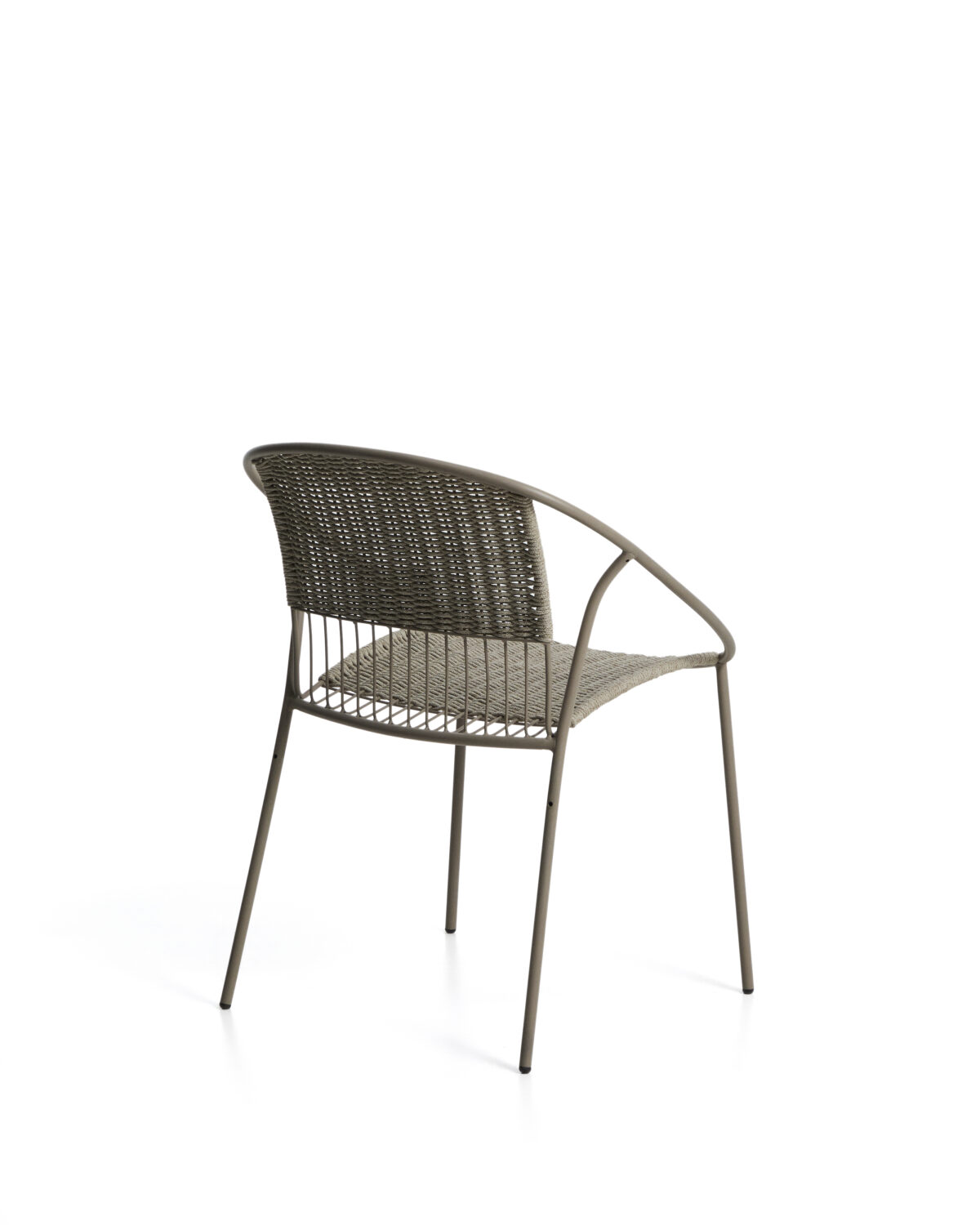 Kave Home Atrani stapelbare outdoor stoel van gegalvaniseerd staal en taupekleurig touw - Afbeelding 7