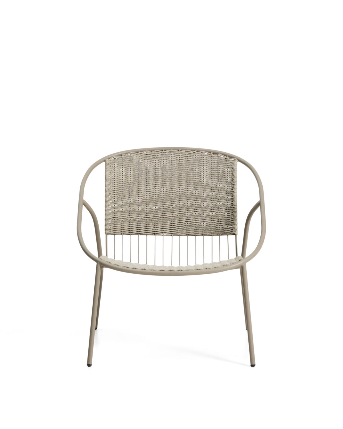Kave Home Stapelbare Atrani fauteuil van gegalvaniseerd staal en taupekleurig touw - Afbeelding 8