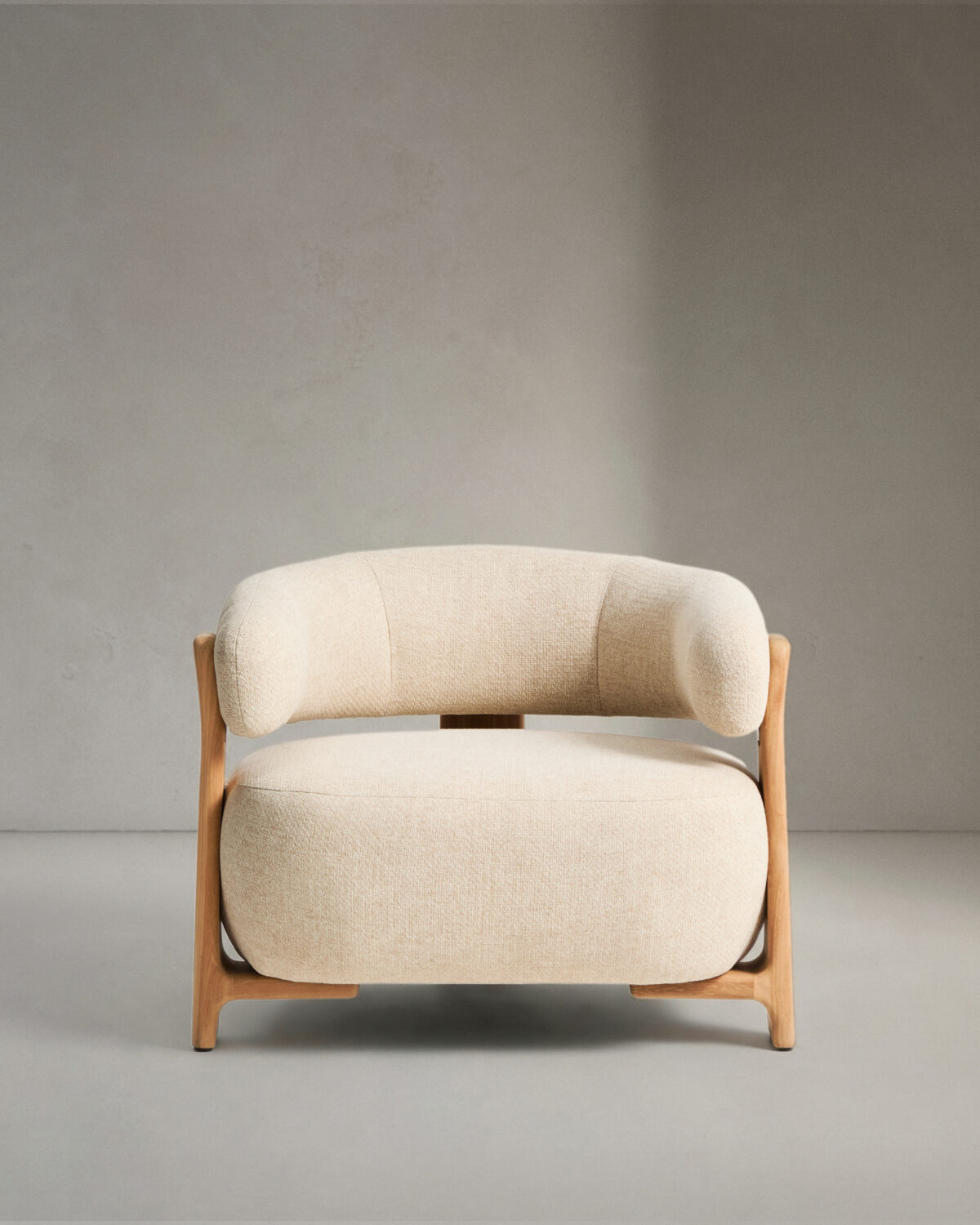Kave Home Granite outdoor fauteuil in beige met poten in massief teakhout in naturelkleurige afwerking FSC 100% - Afbeelding 6
