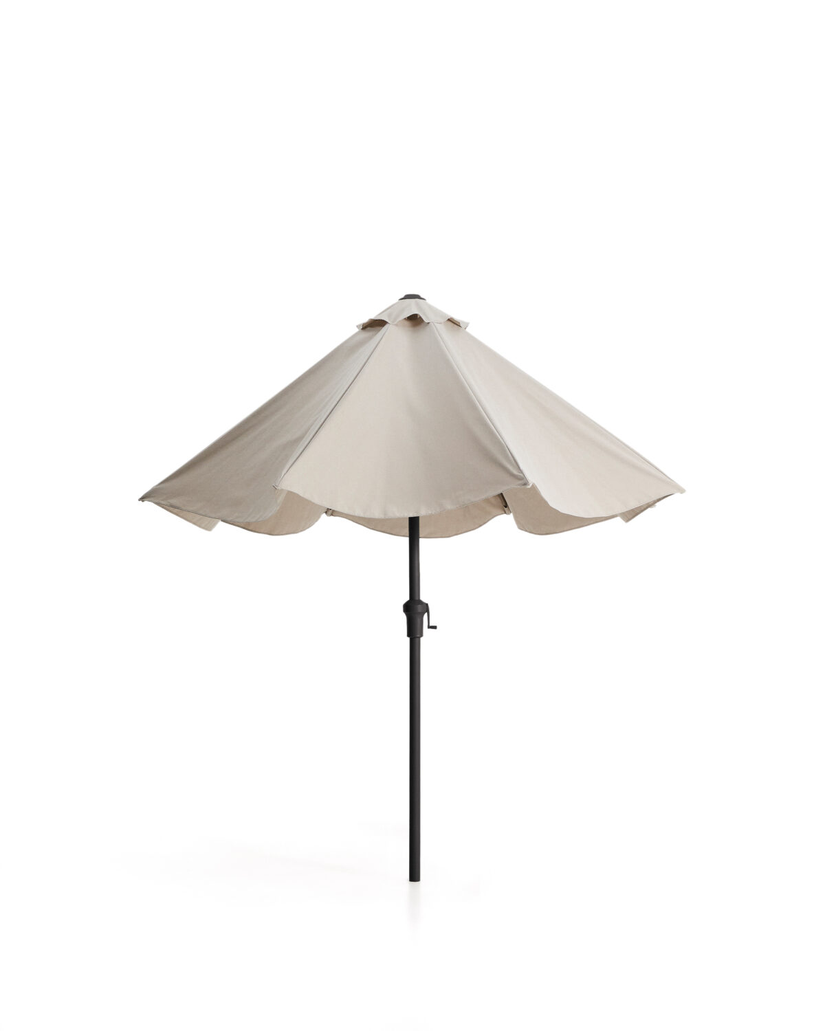 Kave Home Milna beige parasol met centrale paal en grafietkleurig stalen frame Ø300 cm - Afbeelding 7