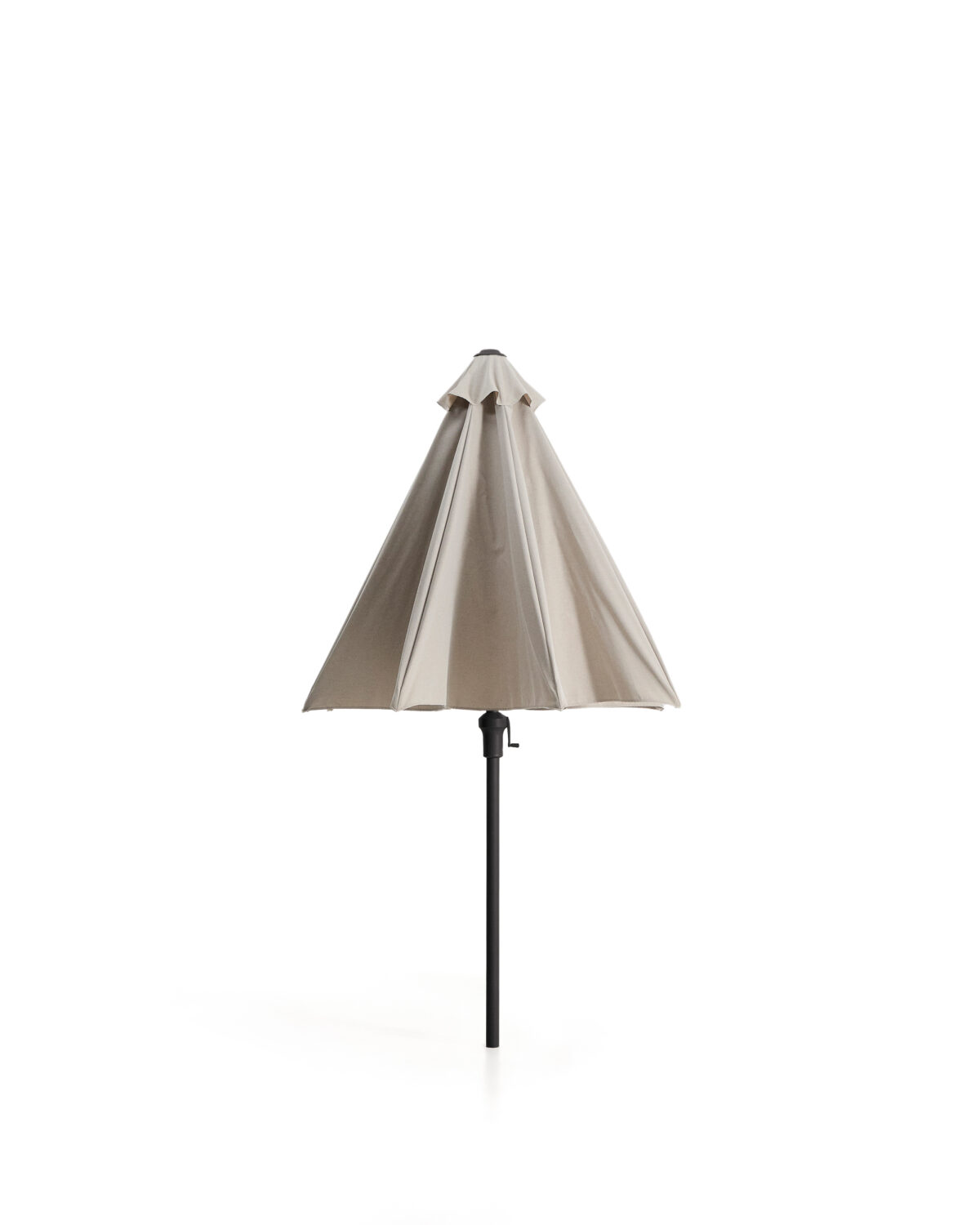 Kave Home Milna beige parasol met centrale paal en grafietkleurig stalen frame Ø300 cm - Afbeelding 9